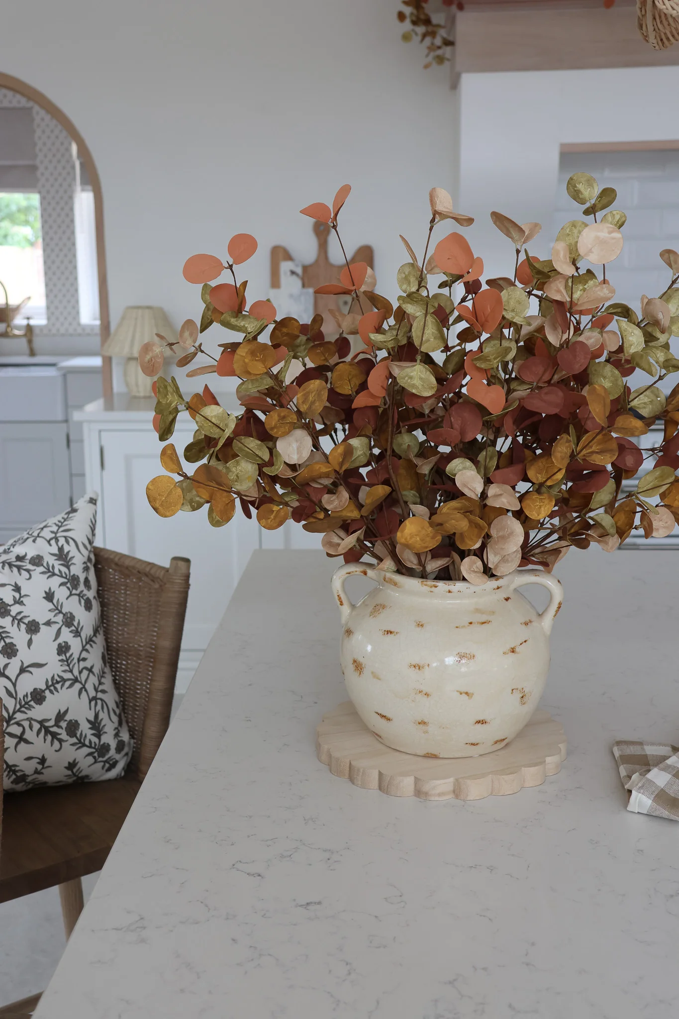 Faux Eucalyptus Spray - Rust - Image 4