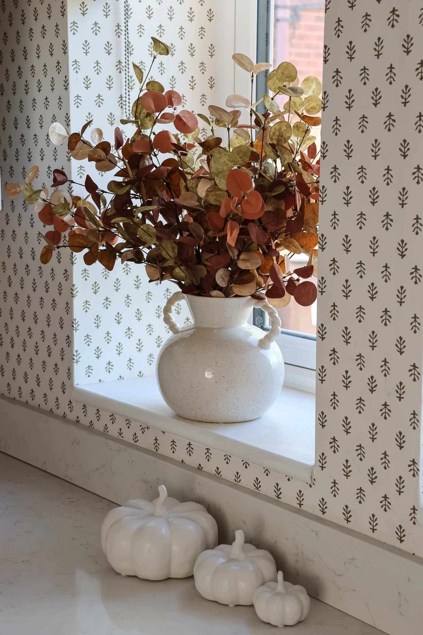 Faux Eucalyptus Spray - Rust - Image 5