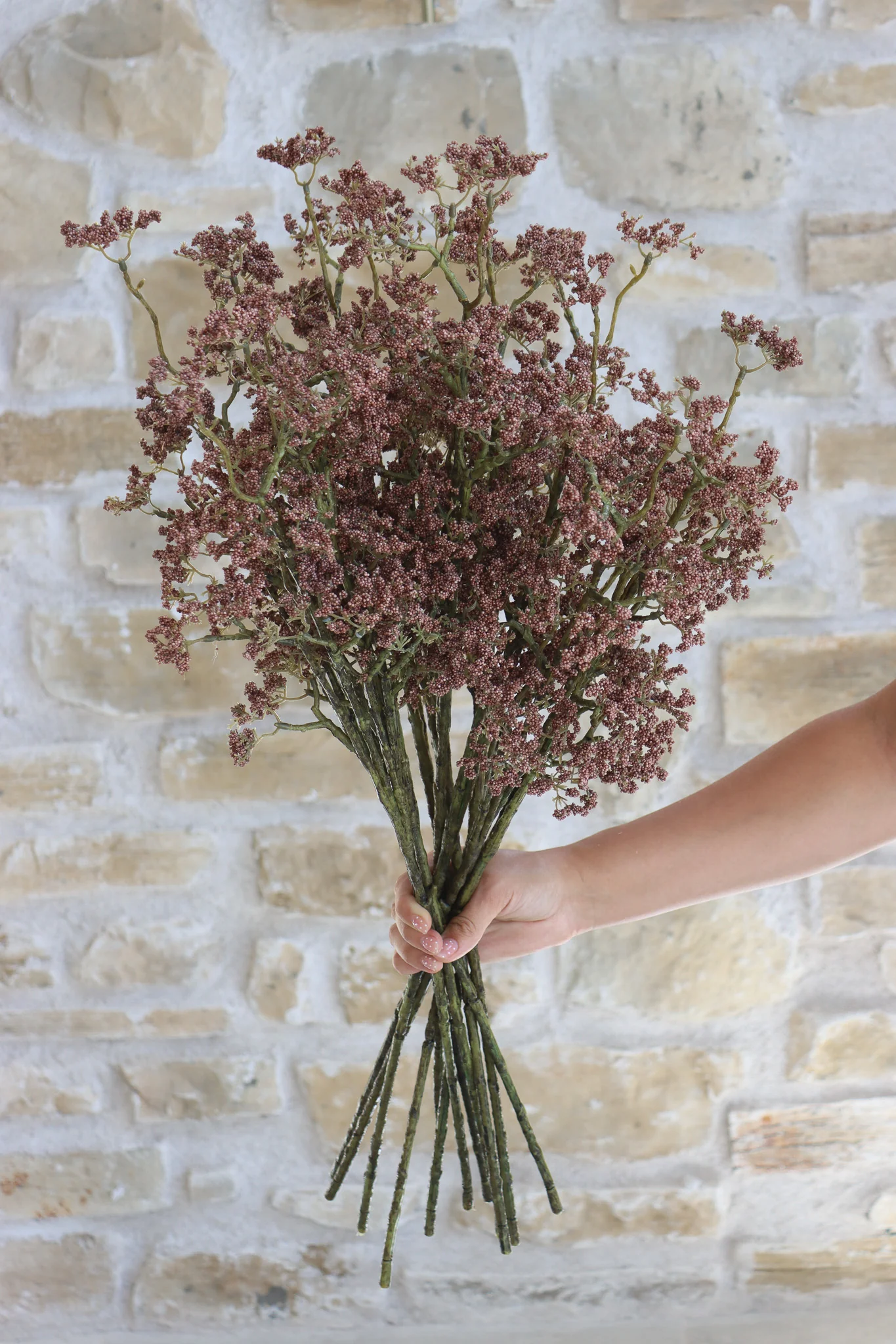 Faux Flowers - Blossom Spray - Brown - Image 4