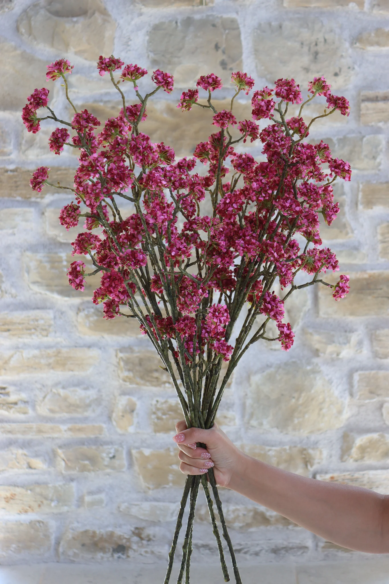Faux Flowers - Buddleia Spray - Dark Pink - Image 2