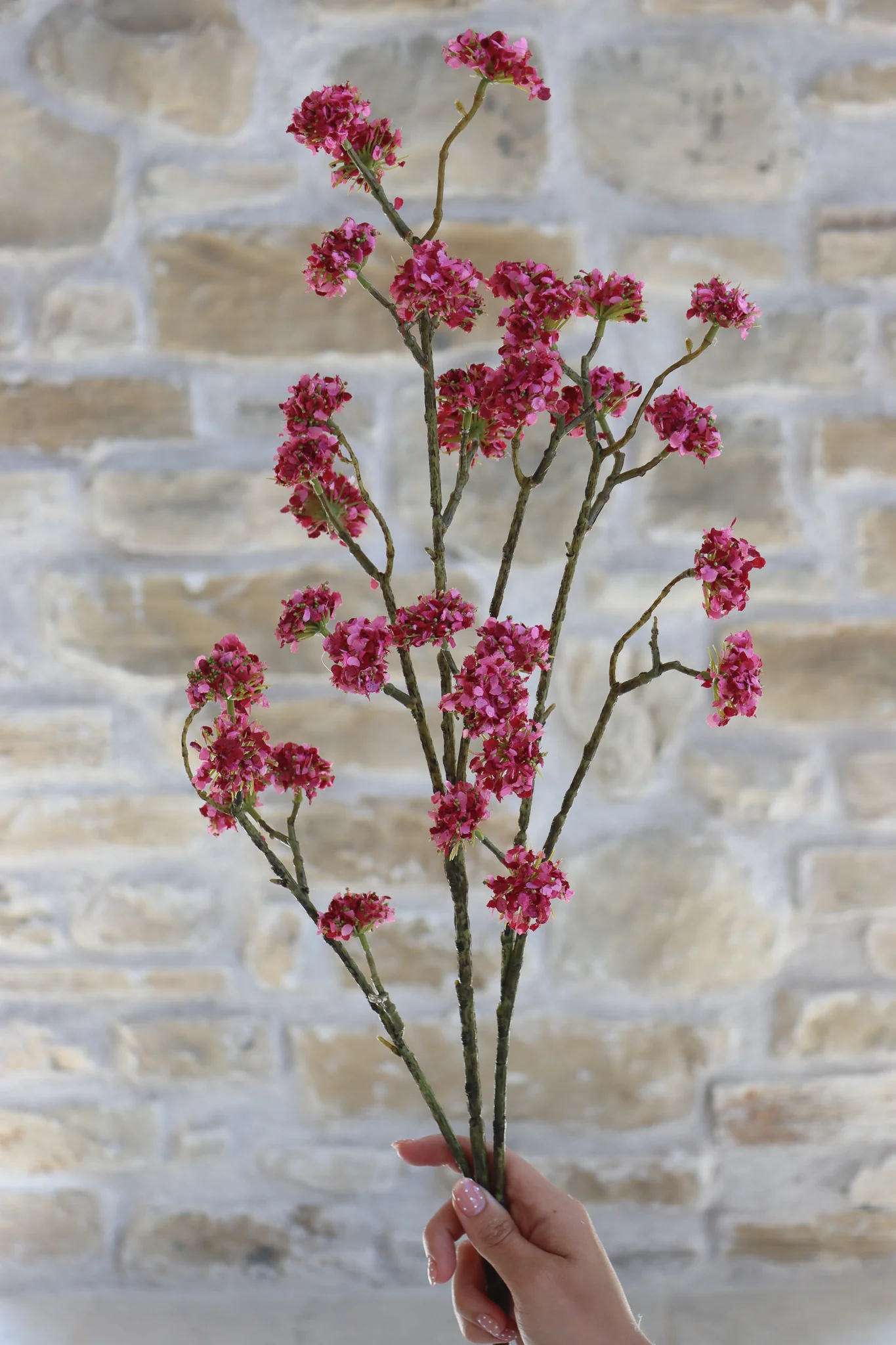 Faux Flowers - Buddleia Spray - Dark Pink - Image 4