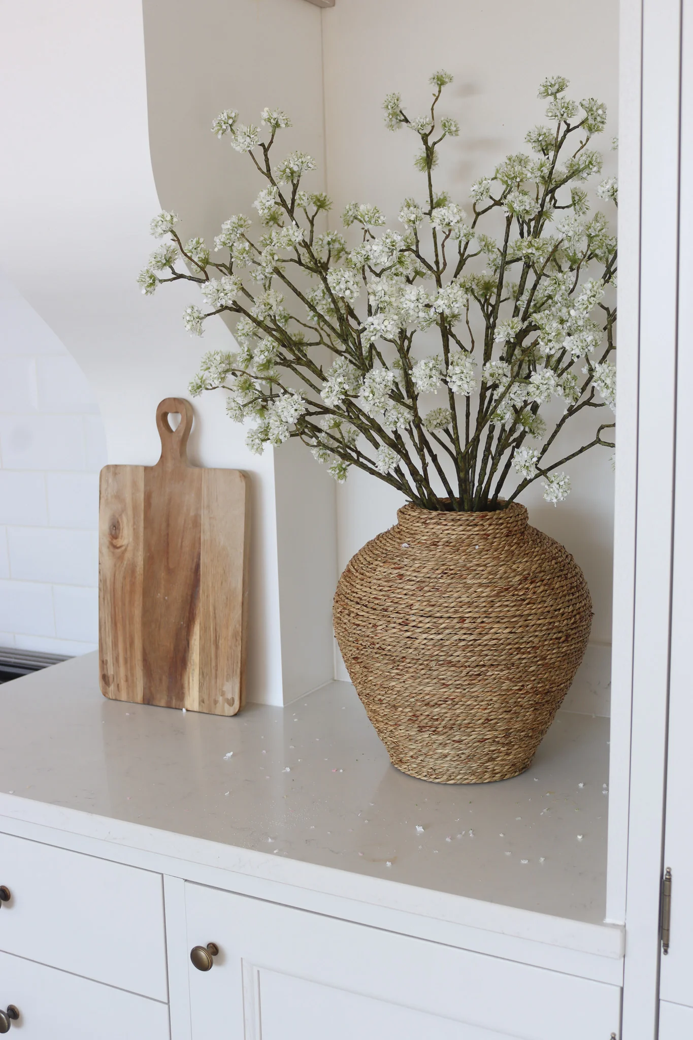 Faux Flowers - Buddleia Spray - White