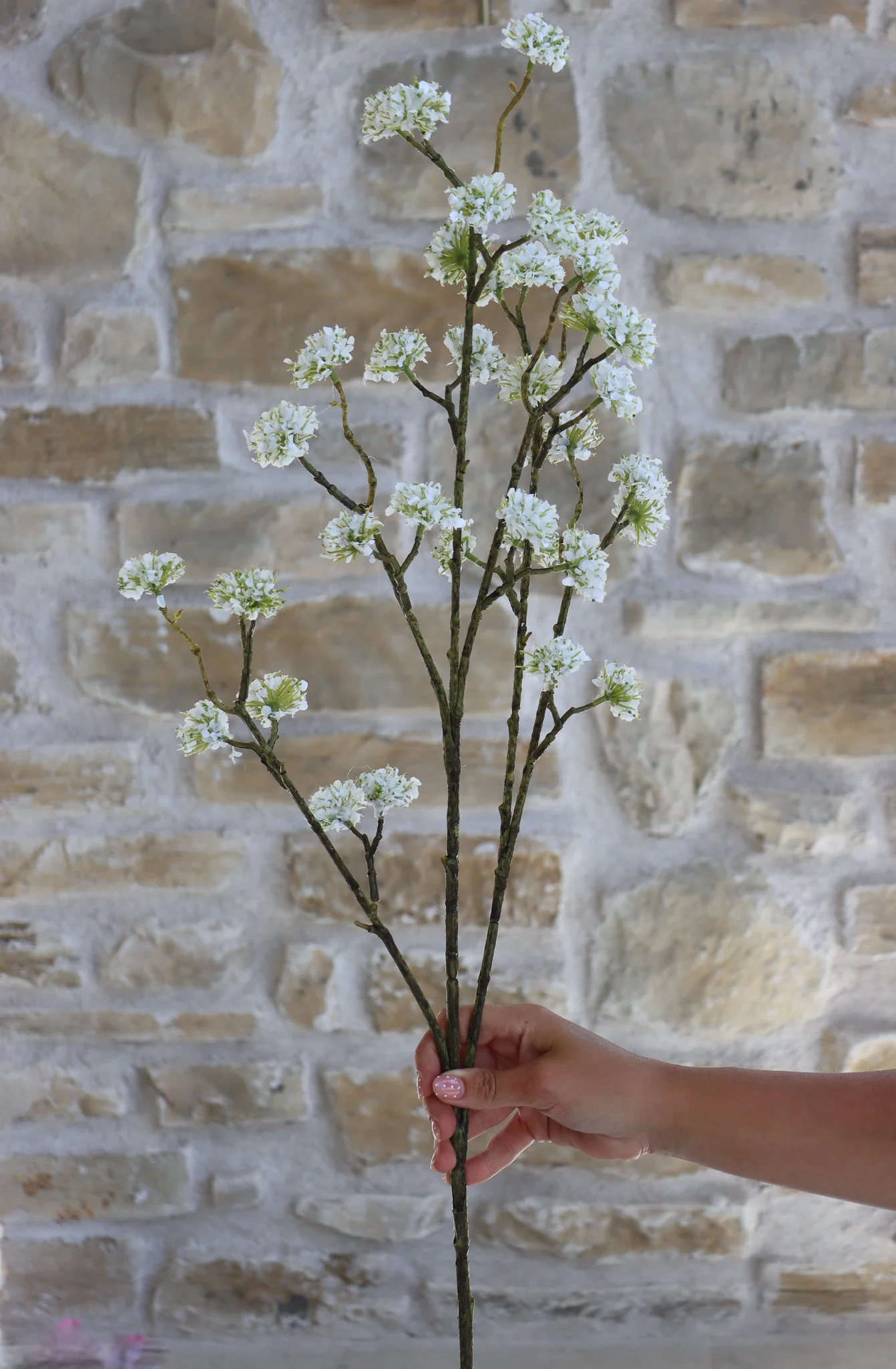 Faux Flowers - Buddleia Spray - White - Image 2
