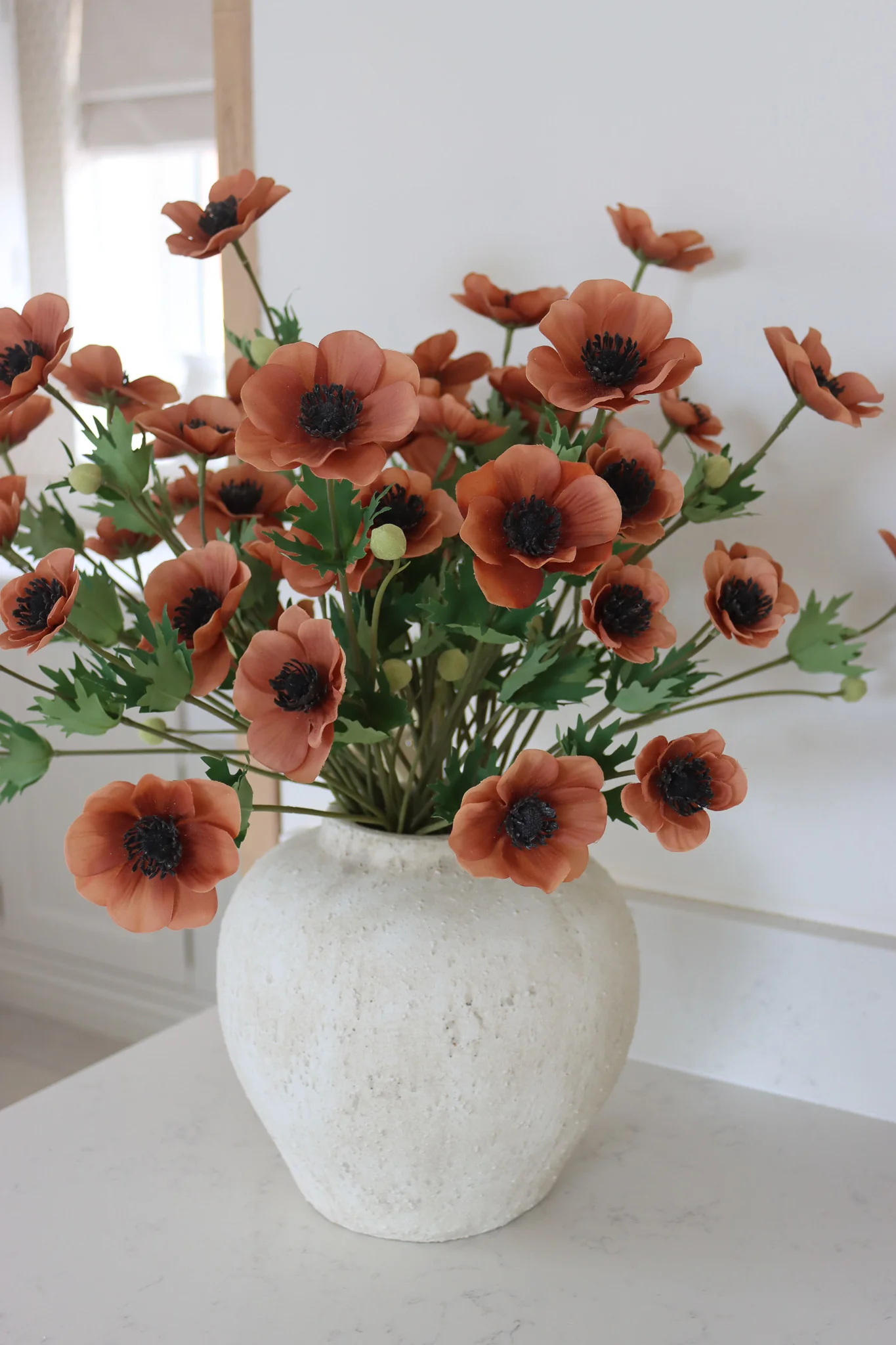 Faux Flowers - Anemone - Brown - Image 5
