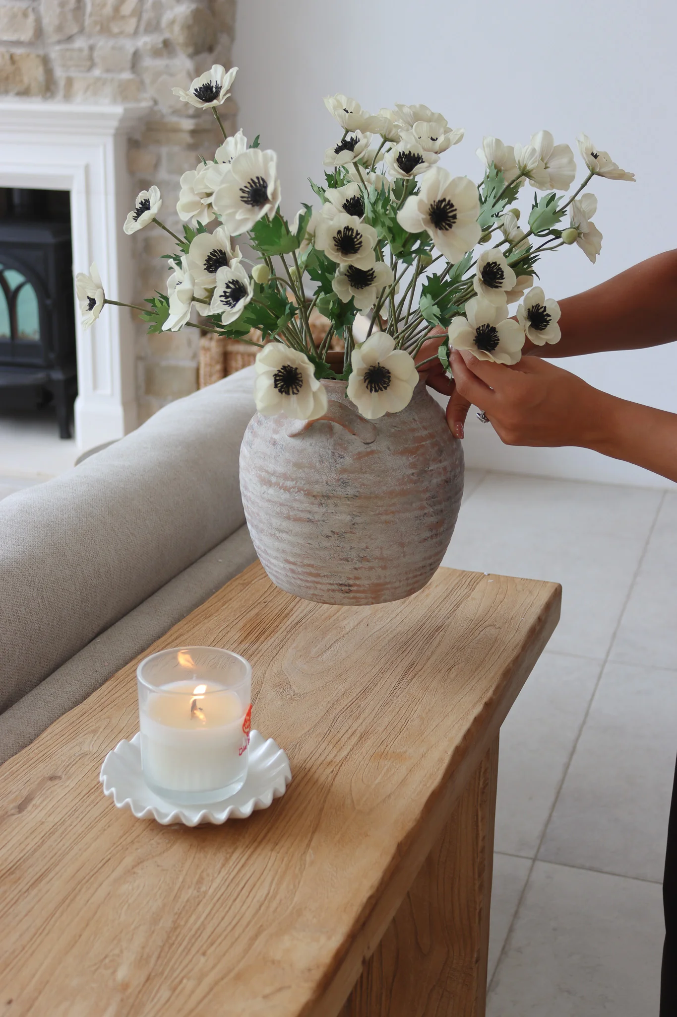 Faux Flowers - Anemone - Cream - Image 3