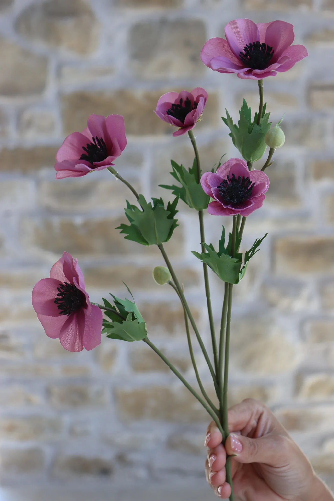 Faux Flowers - Anemone - Purple - Image 4