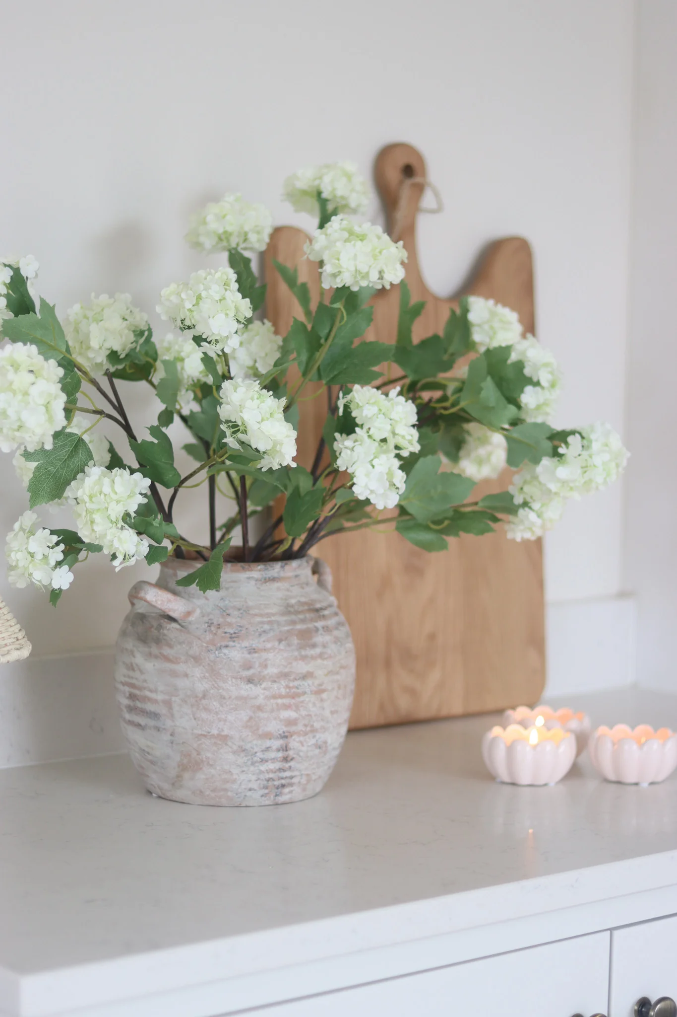 Faux Flowers  - White Viburnum - Image 2