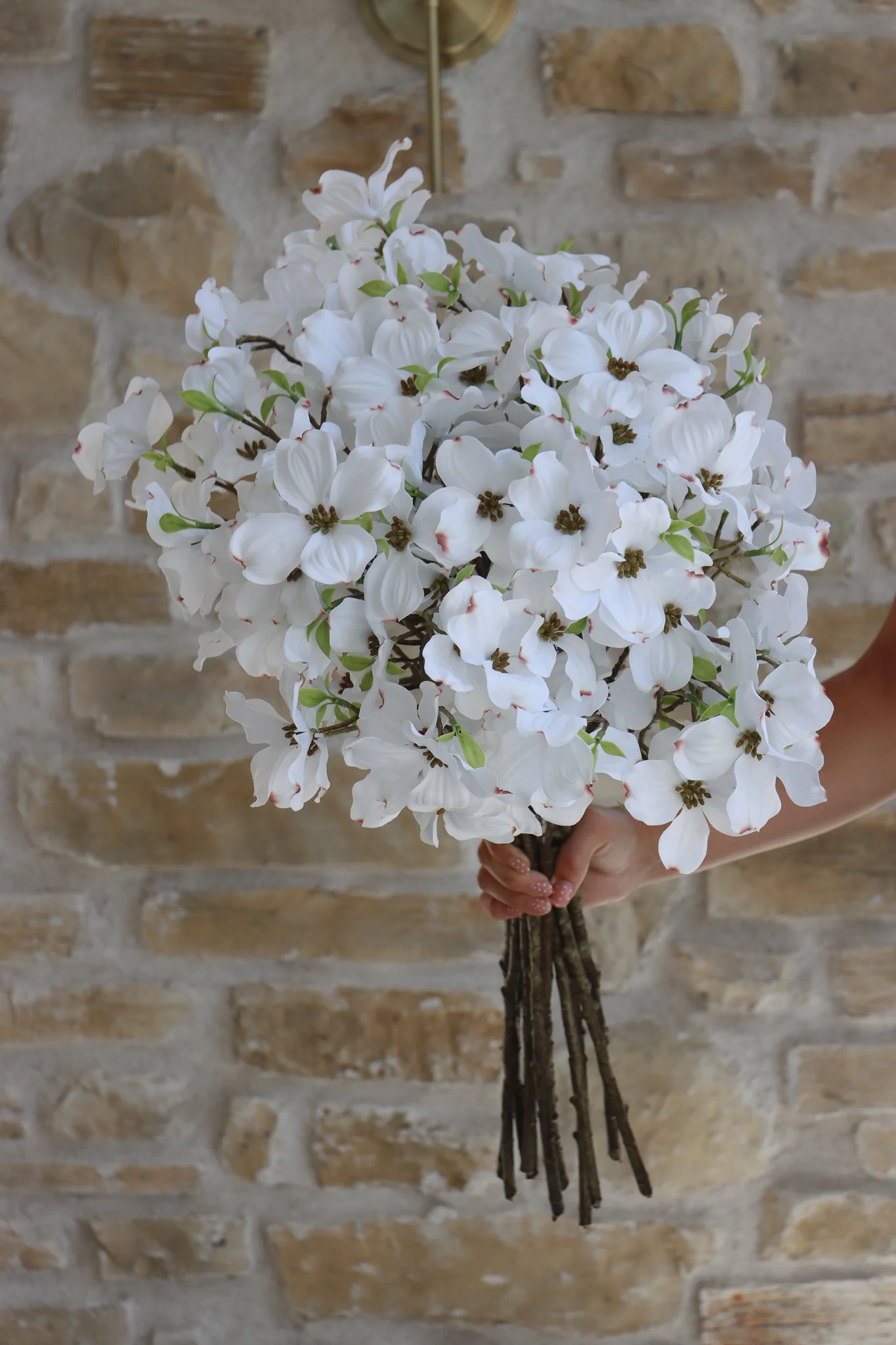 Faux Flowers - Dogwood Spray - White - Image 2