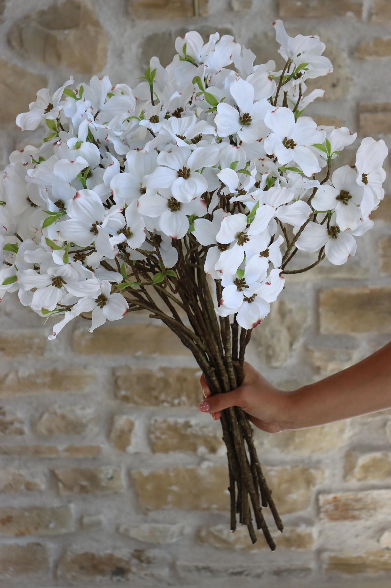 Faux Flowers - Dogwood Spray - White - Image 4