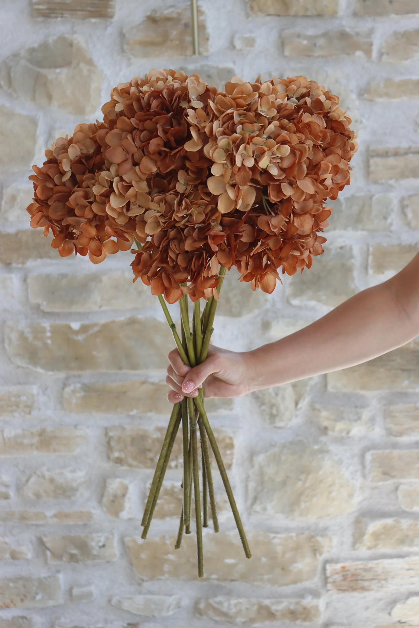 Faux Flowers - Hydrangea - Autumn Orange - Image 3