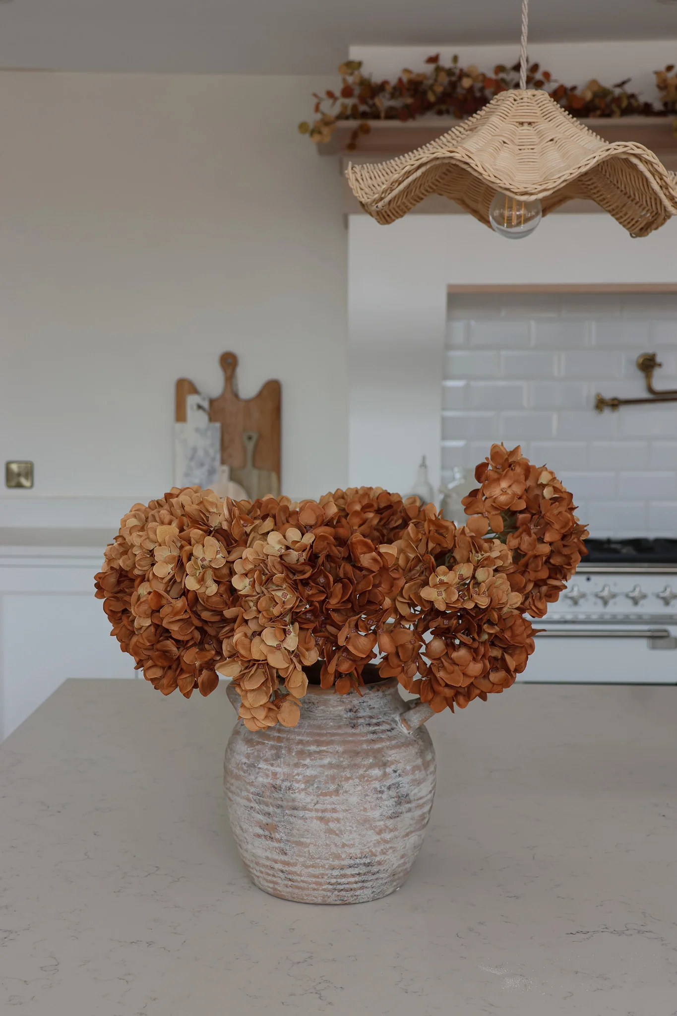 Faux Flowers - Hydrangea - Autumn Orange - Image 4