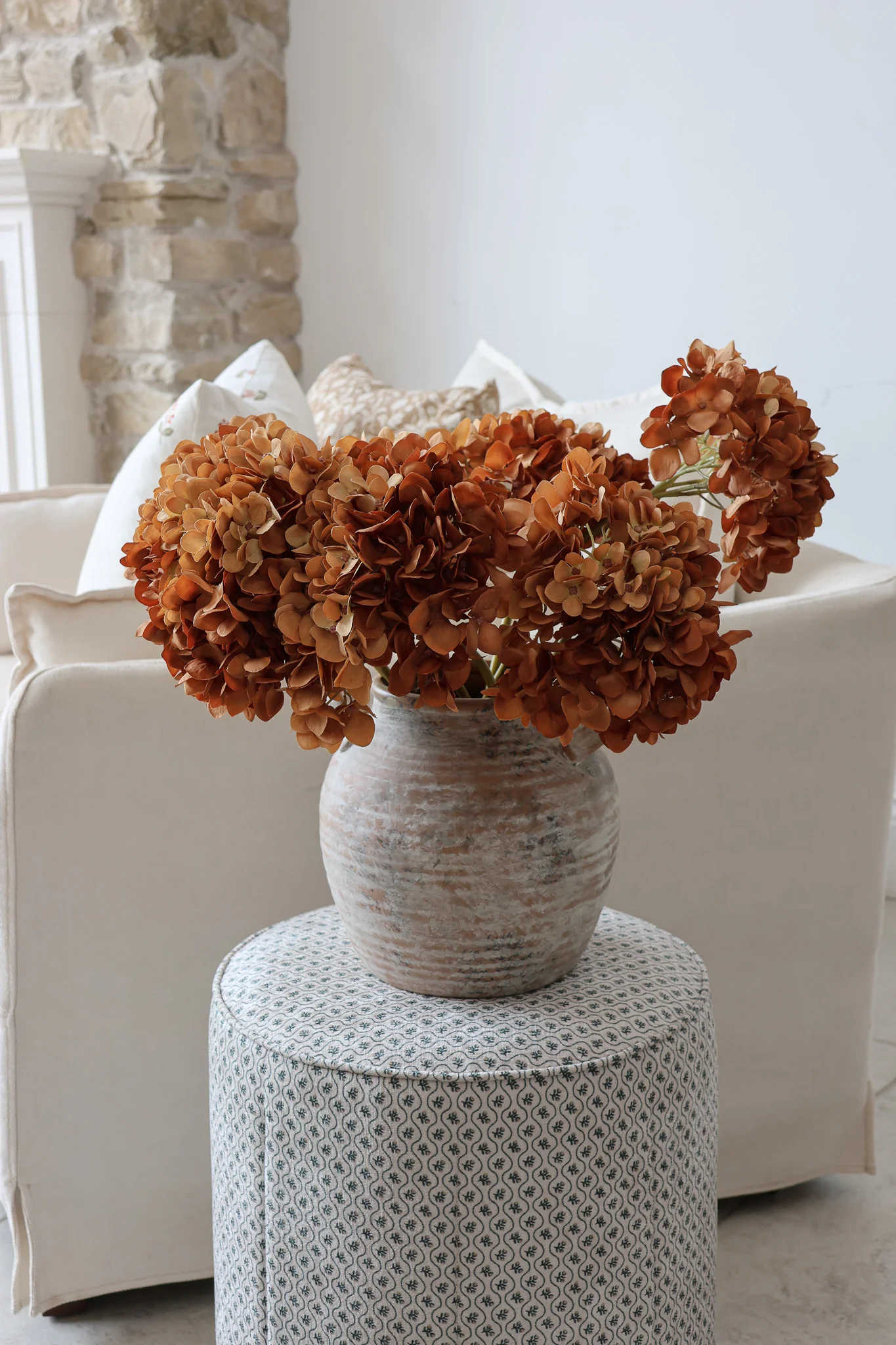 Faux Flowers - Hydrangea - Autumn Orange - Image 5