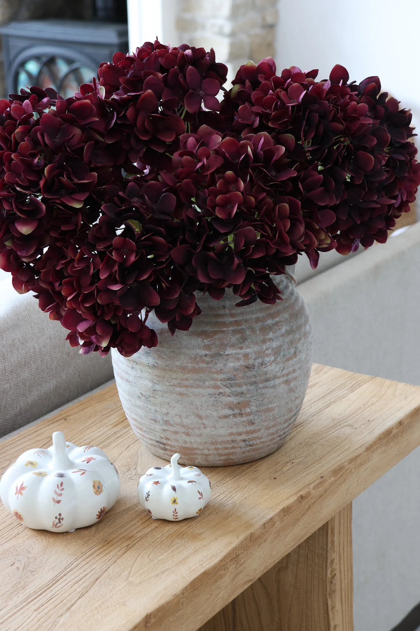 Faux Flowers - Hydrangea - Burgundy - Image 4