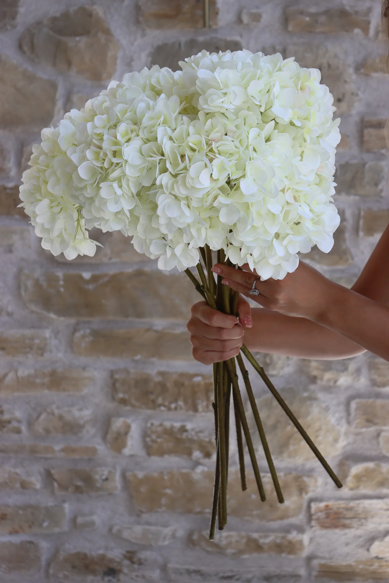 Faux Flowers - Hydrangea - White - Image 2