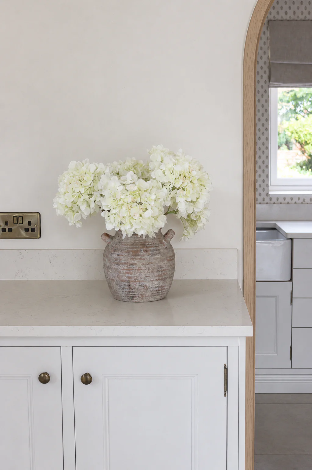 Faux Flowers - Hydrangea - White - Image 3