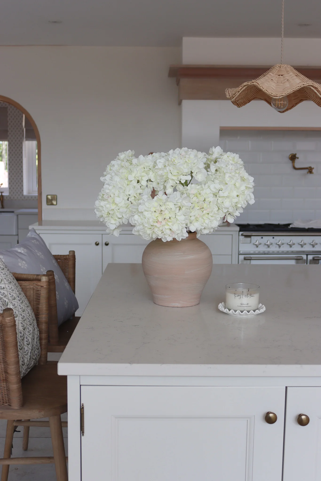 Faux Flowers - Hydrangea - White - Image 5