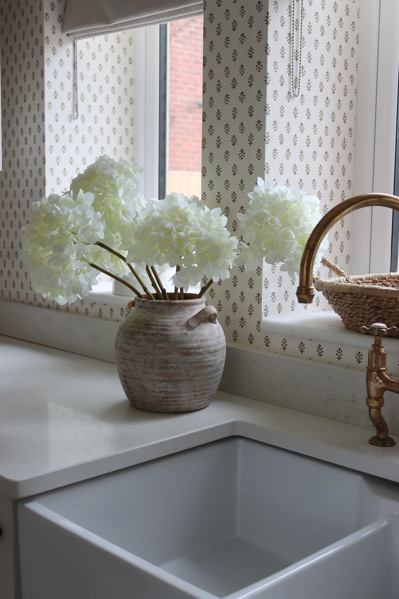 Faux Flowers - Hydrangea - White - Image 6