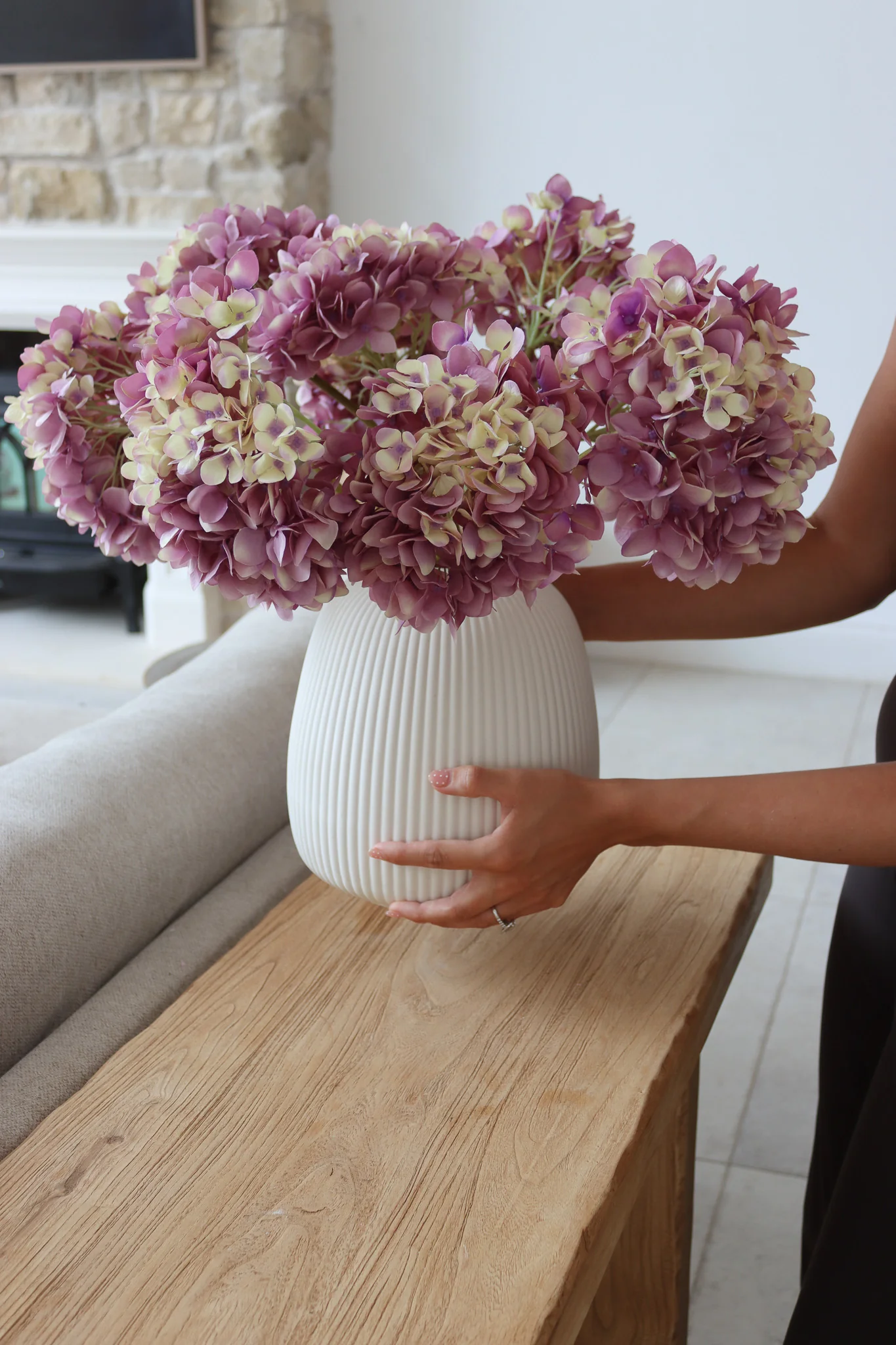 Faux Flowers - Hydrangea - Purple - Image 4