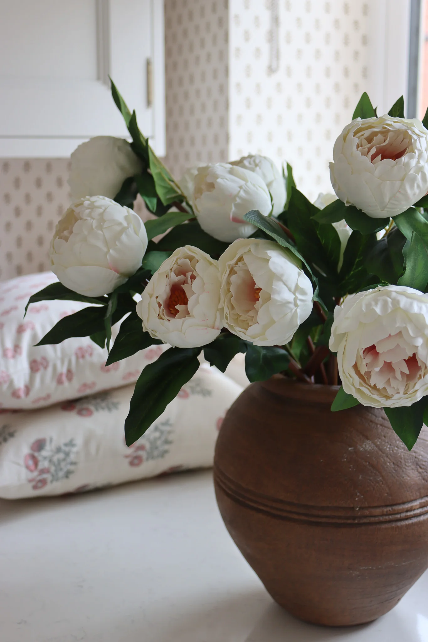 Faux Flowers - Peony Spray - Cream - Image 10