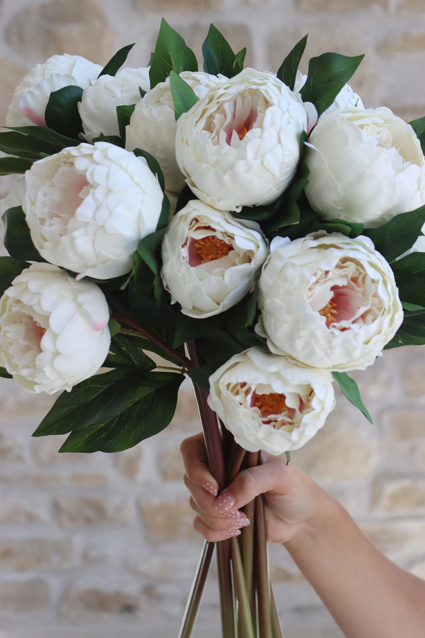 Faux Flowers - Peony Spray - Cream - Image 6