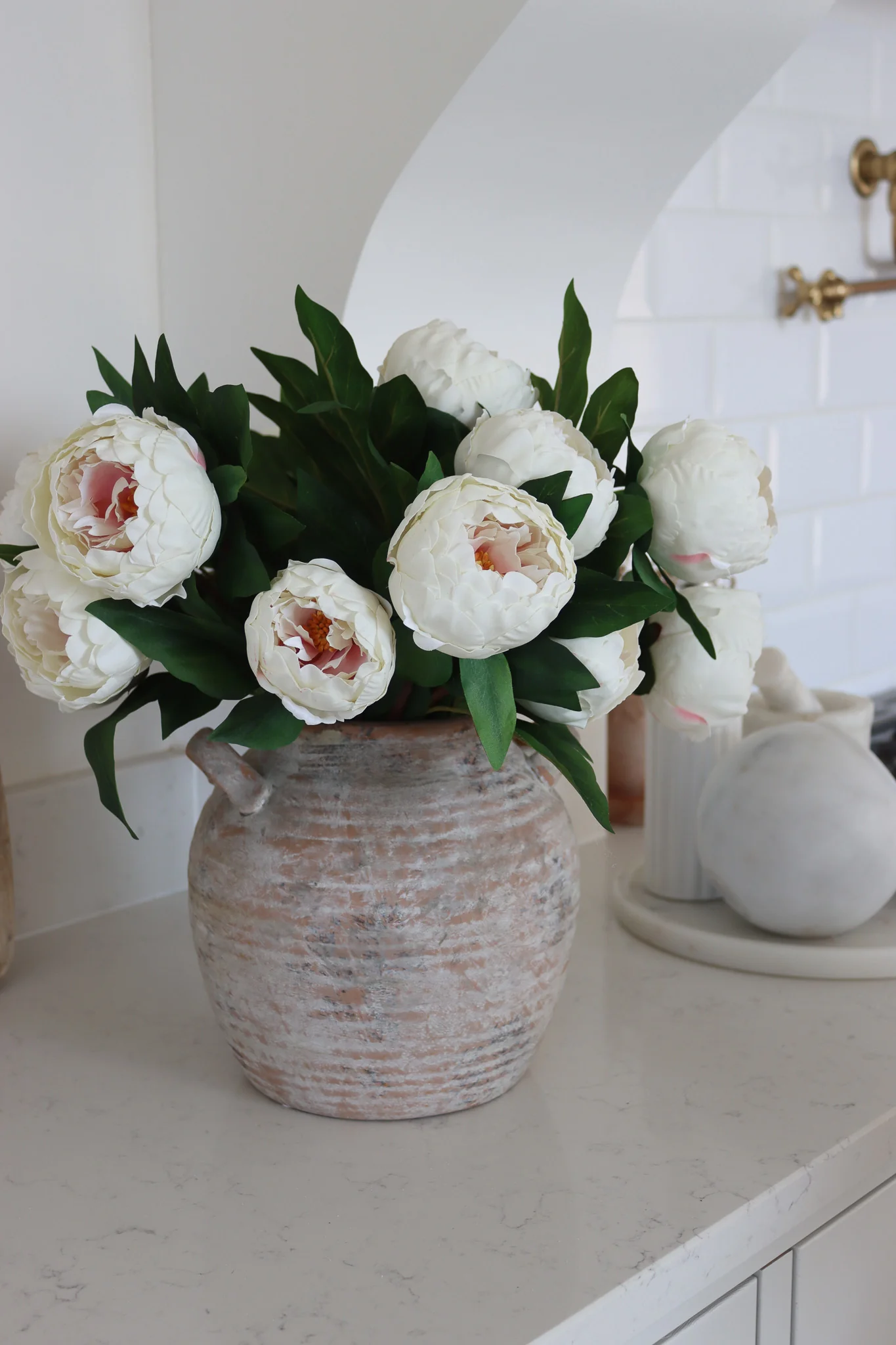 Faux Flowers - Peony Spray - Cream - Image 7