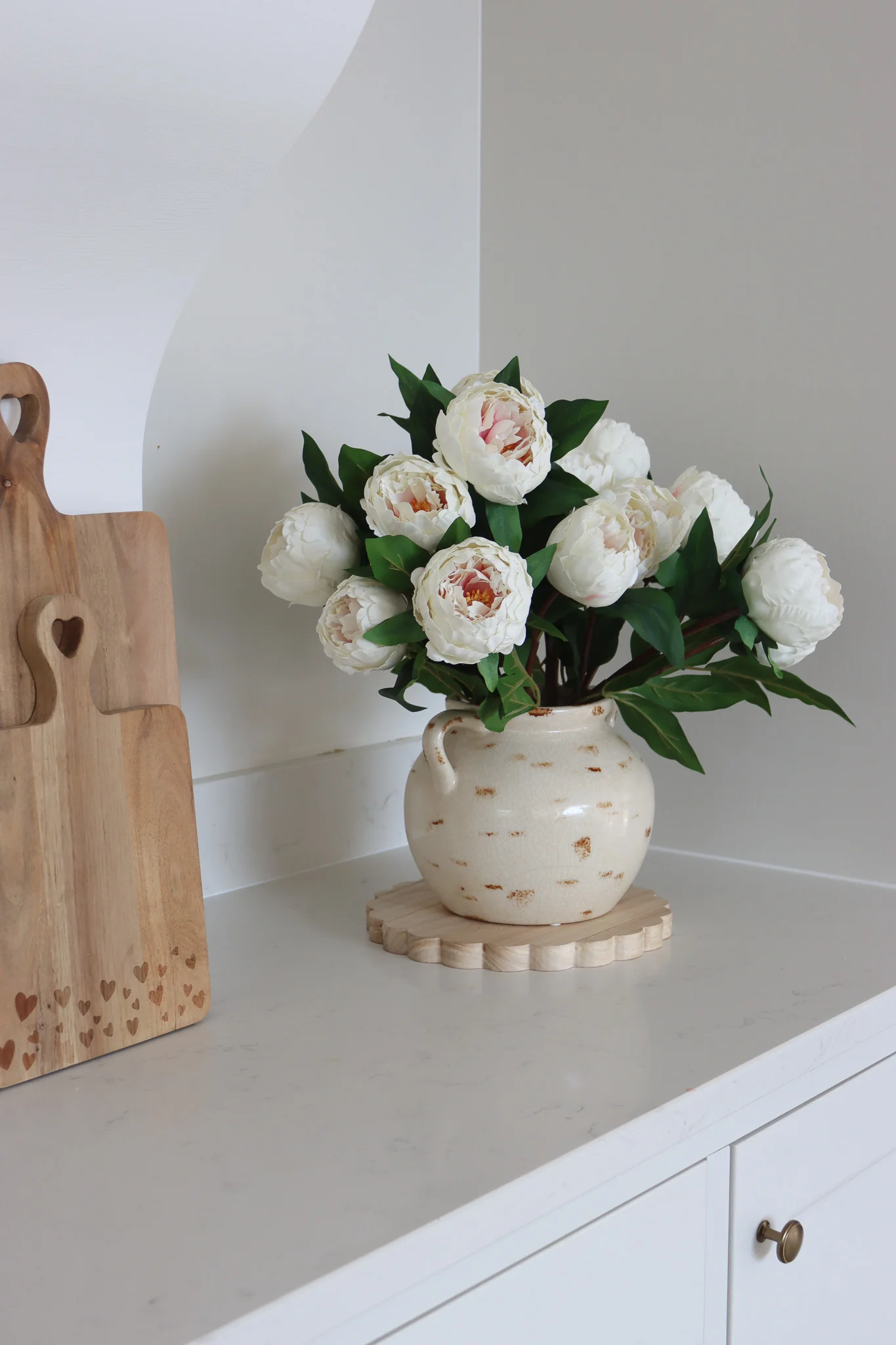 Faux Flowers - Peony Spray - Cream - Image 8
