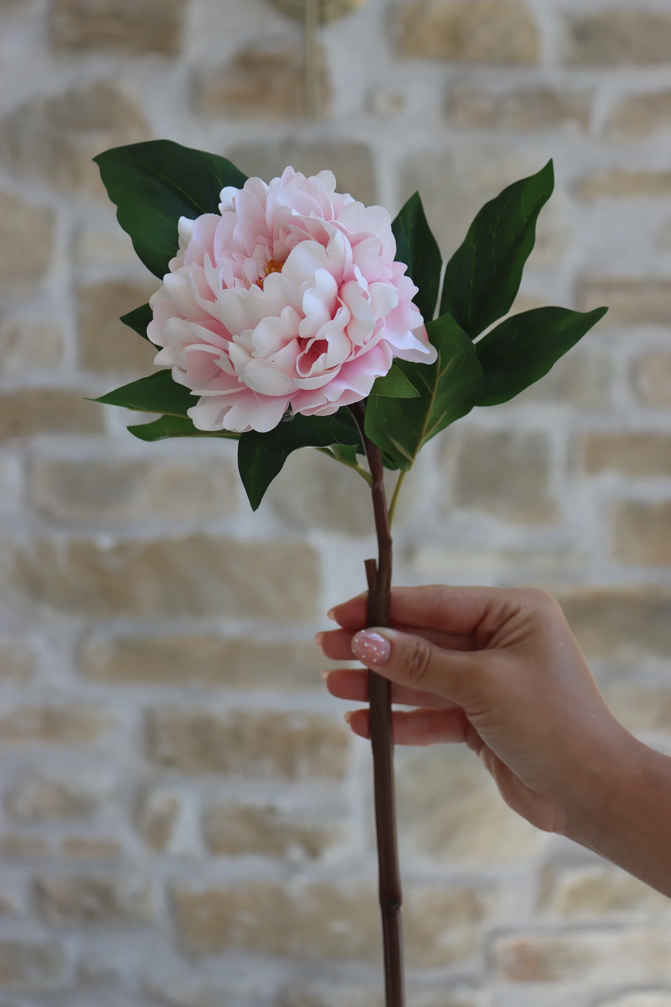 Faux Flowers - Peony Spray - Pink - Image 4