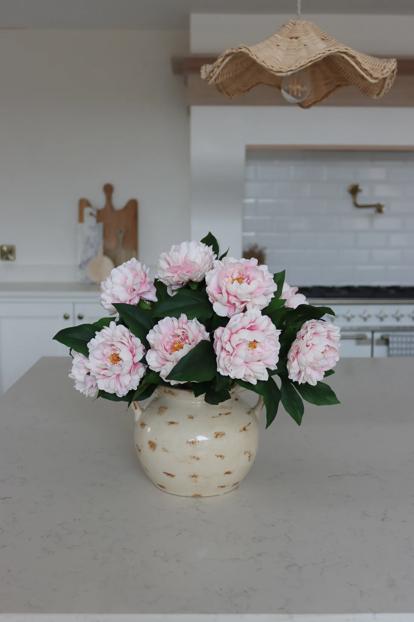 Faux Flowers - Peony Spray - Pink - Image 6