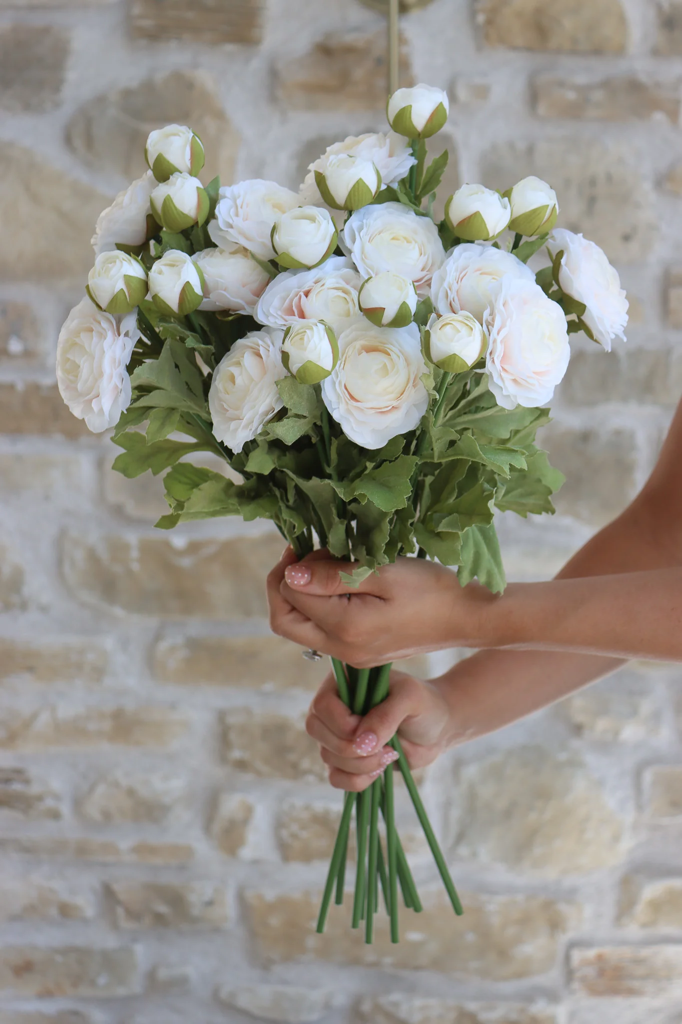 Faux Flowers - Ranunculus Spray - Cream - Image 5