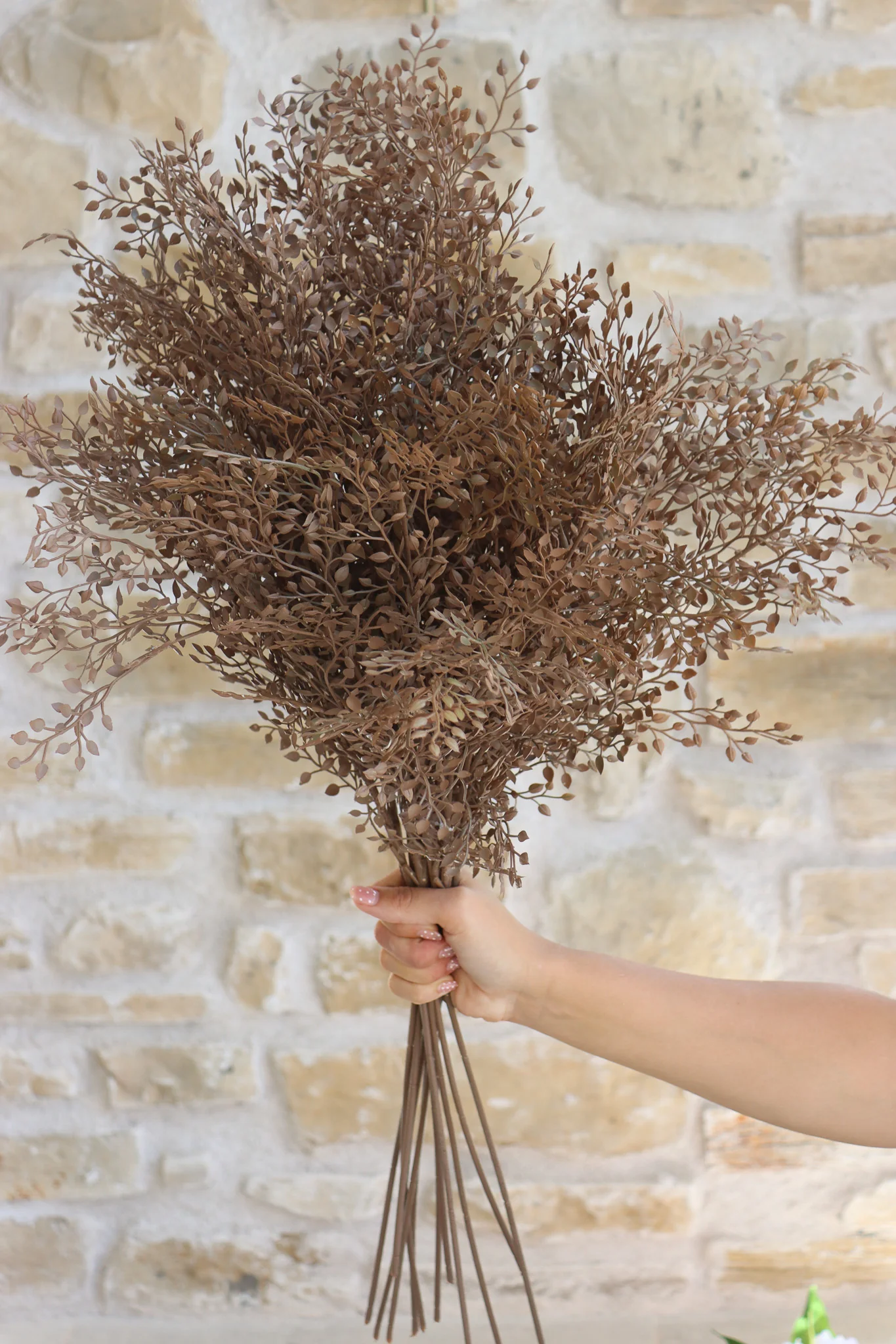Faux Flowers - Wattle Spray - Brown - Image 6