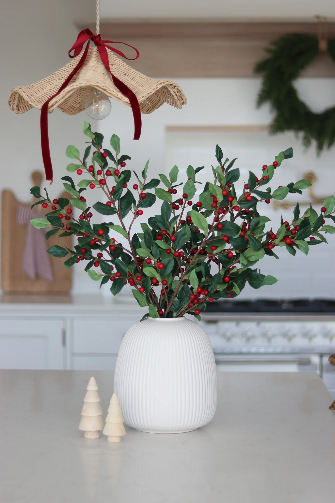 Faux Flowers - Red Berry Stem