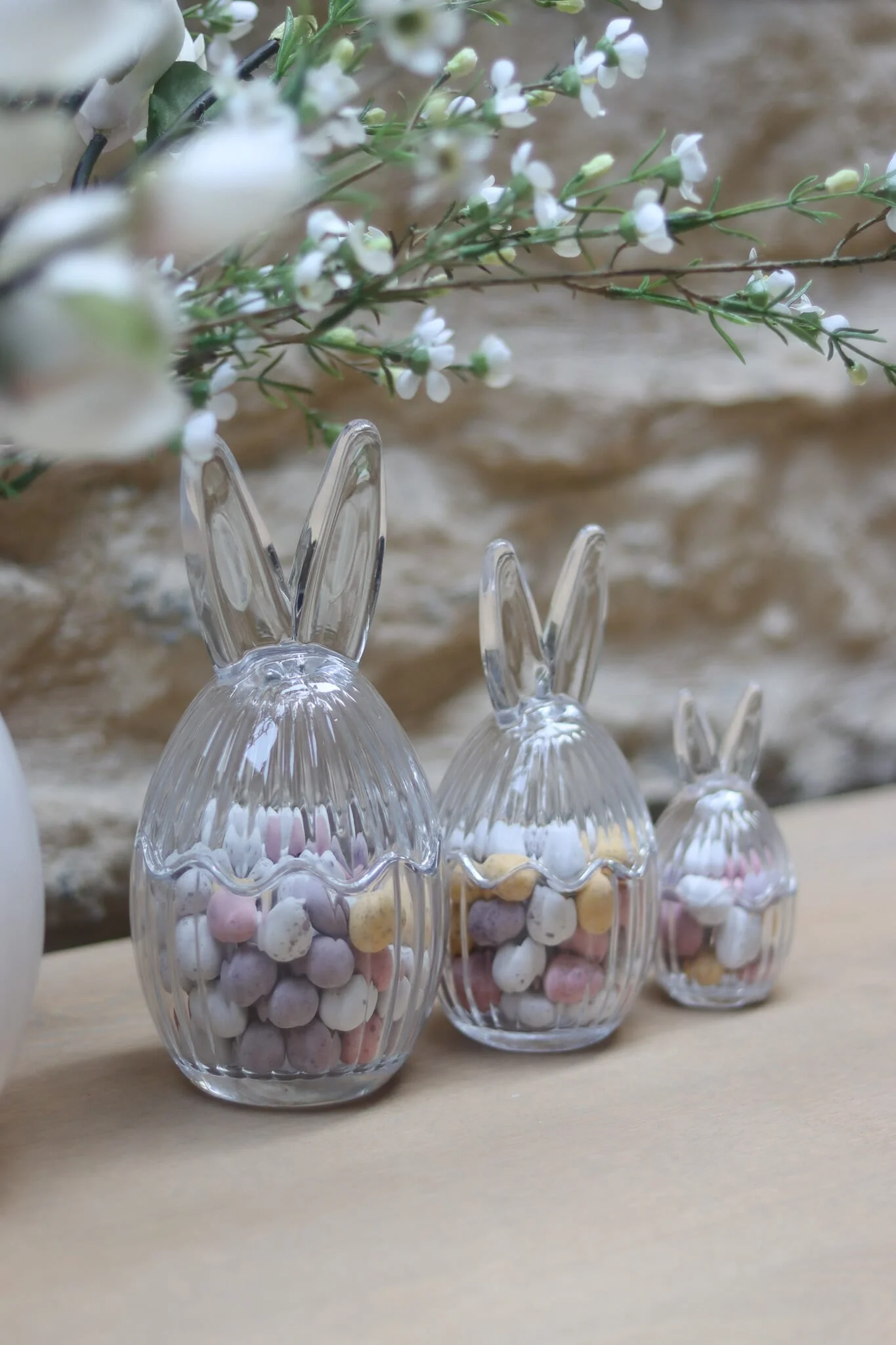 Glass Bunny Jar Set & Scalloped Tray Bundle - Image 2