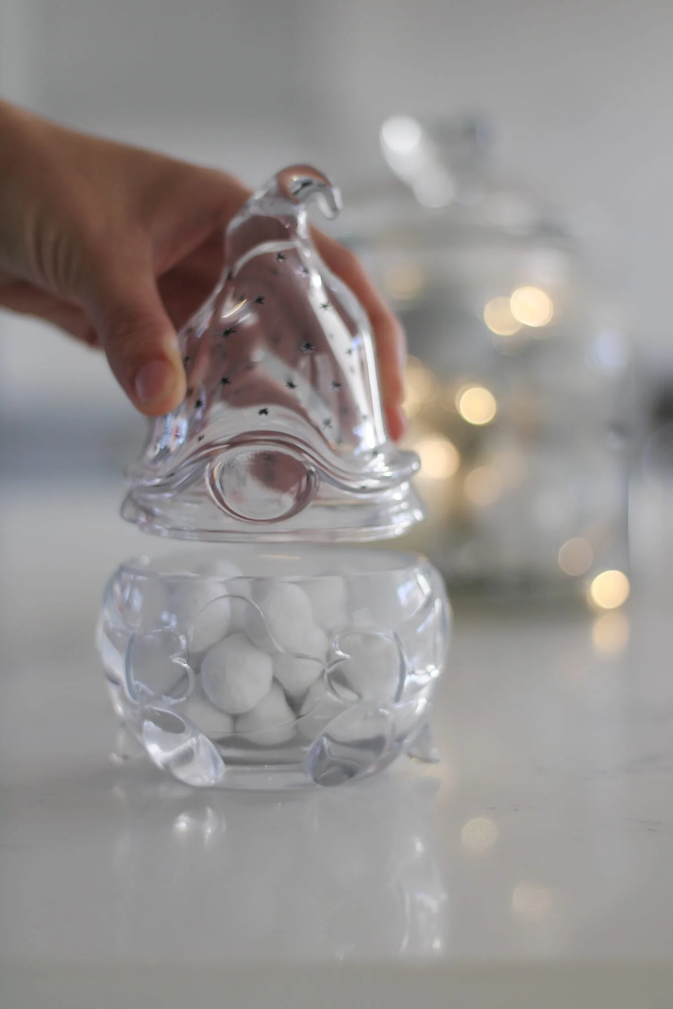 Glass Gonk Jar - Black Sparkles - Image 3
