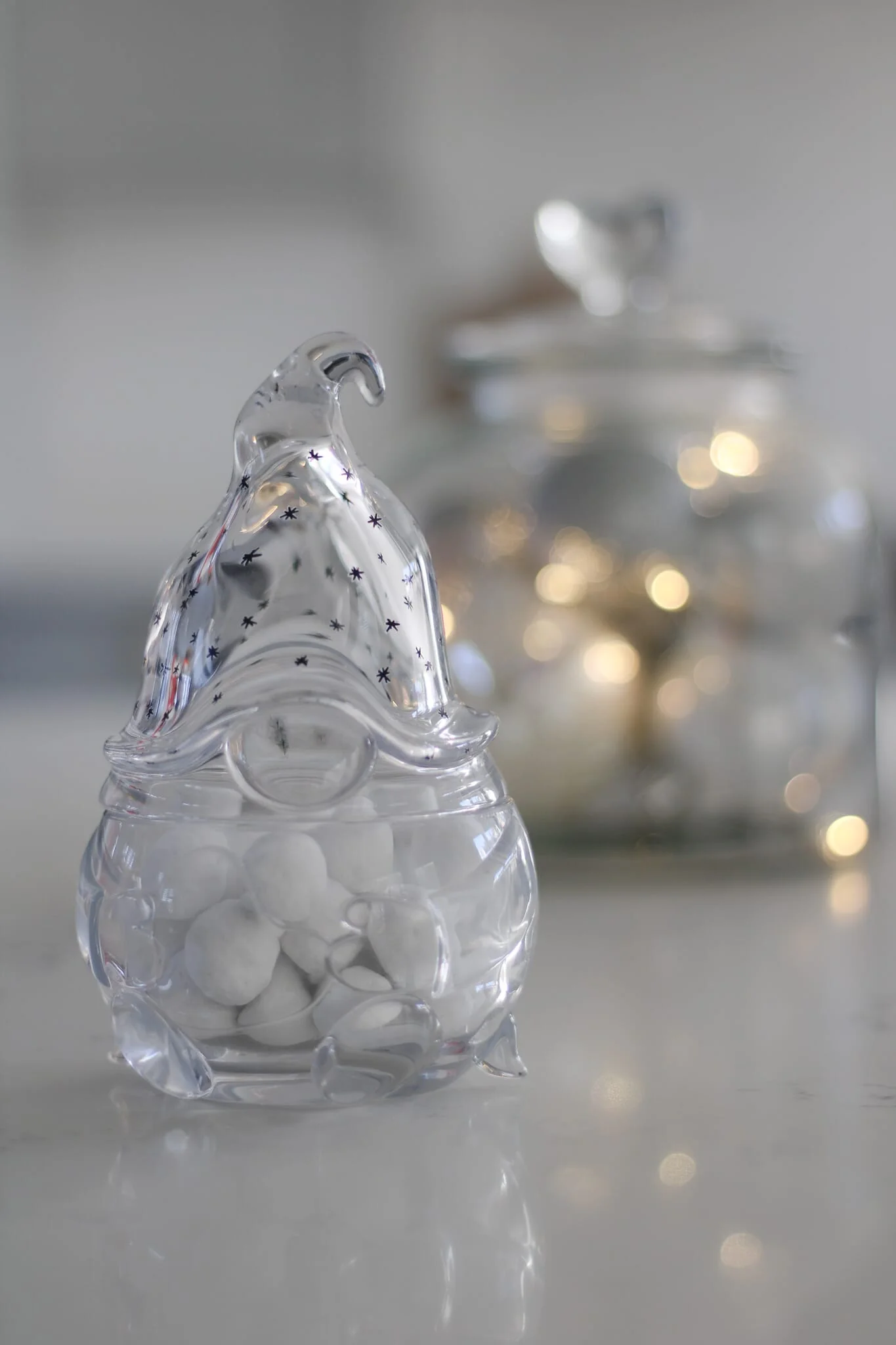 Glass Gonk Jar - Black Sparkles - Image 4