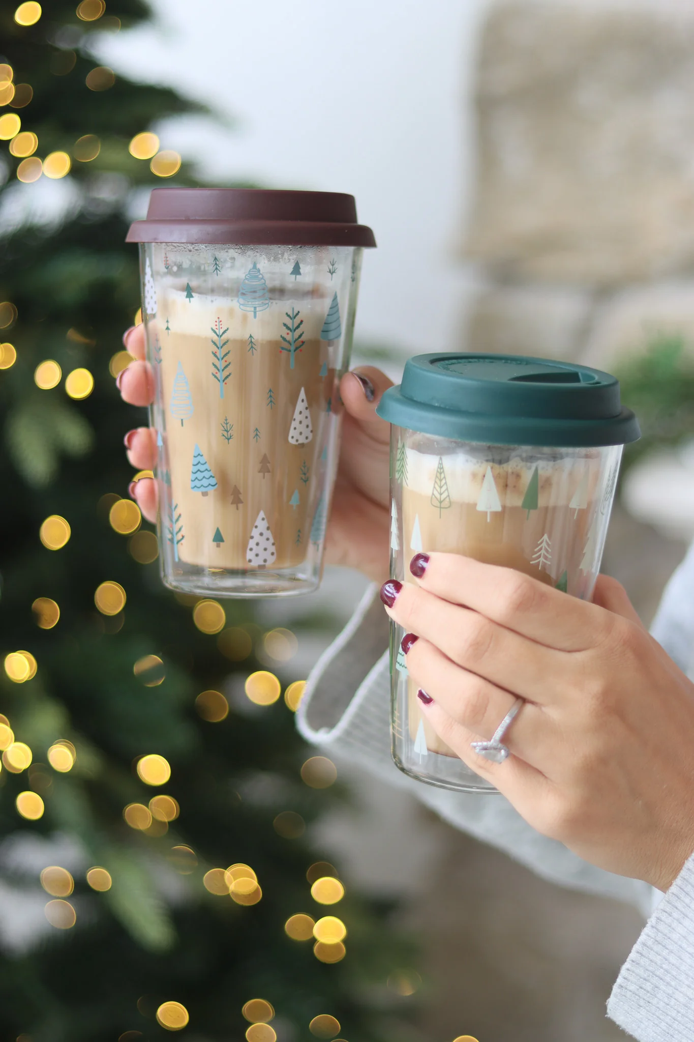 Double Walled Glass Travel Mug – Pretty Trees - Image 5