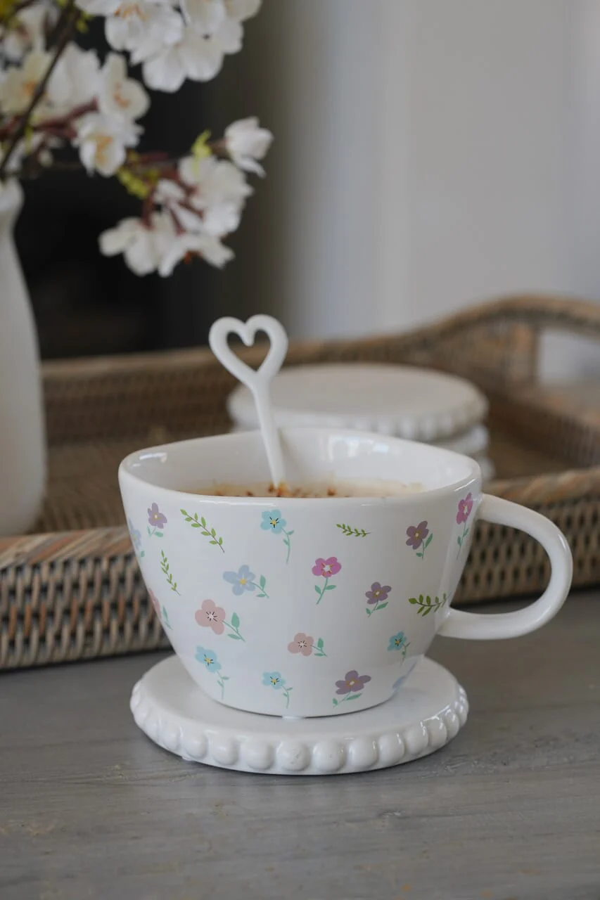 Ceramic Flower Mug- Springtime