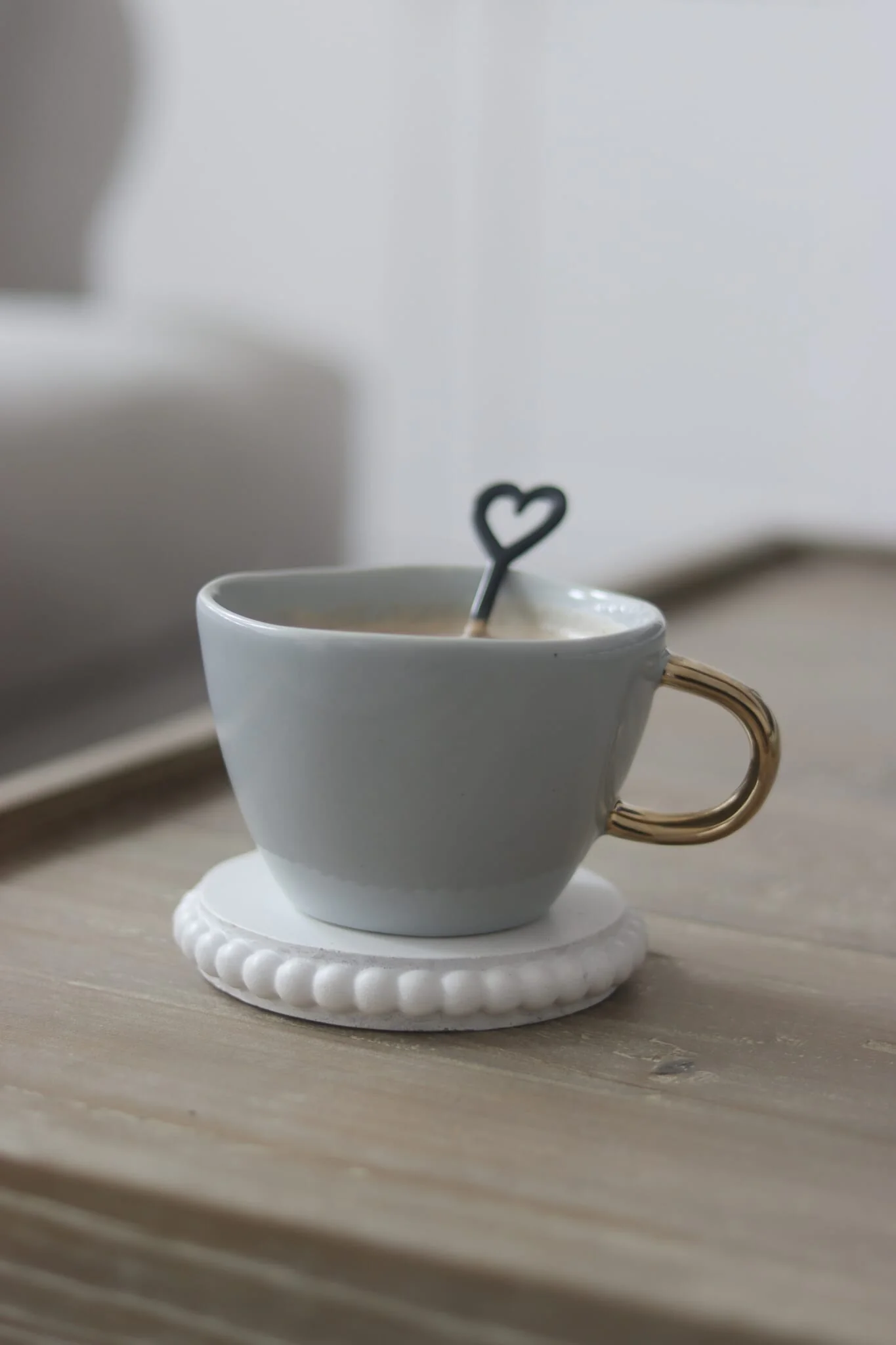 Irregular Stoneware Mug - Grey - Image 4