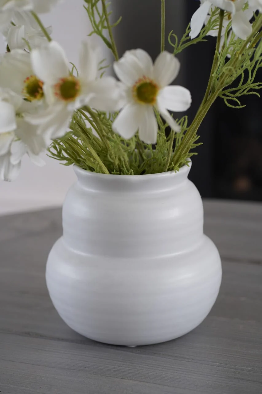 Irregular White Ceramic Vase - Image 3