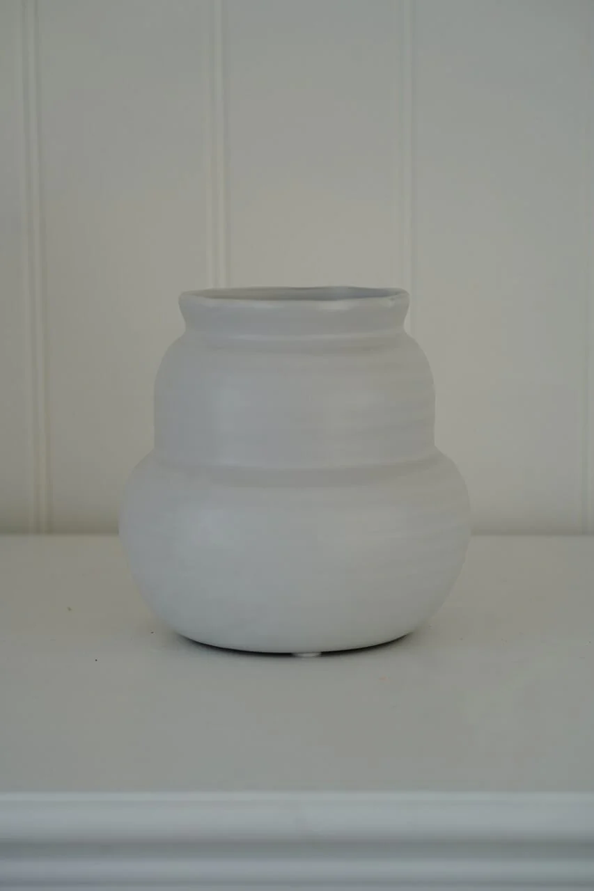 Irregular White Ceramic Vase - Image 4