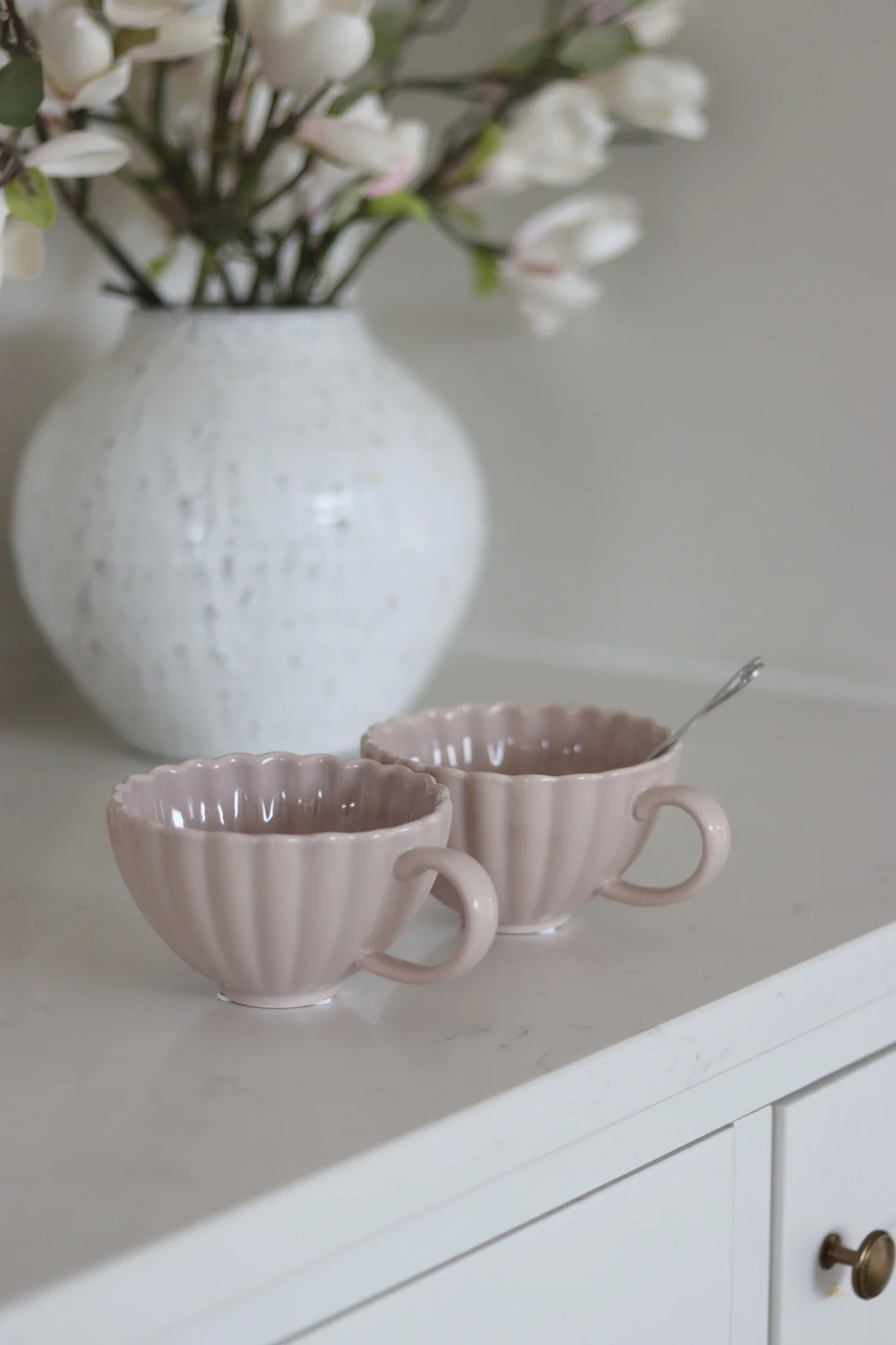 Large Ceramic Mug Set – 2 Piece – Scalloped Autumn