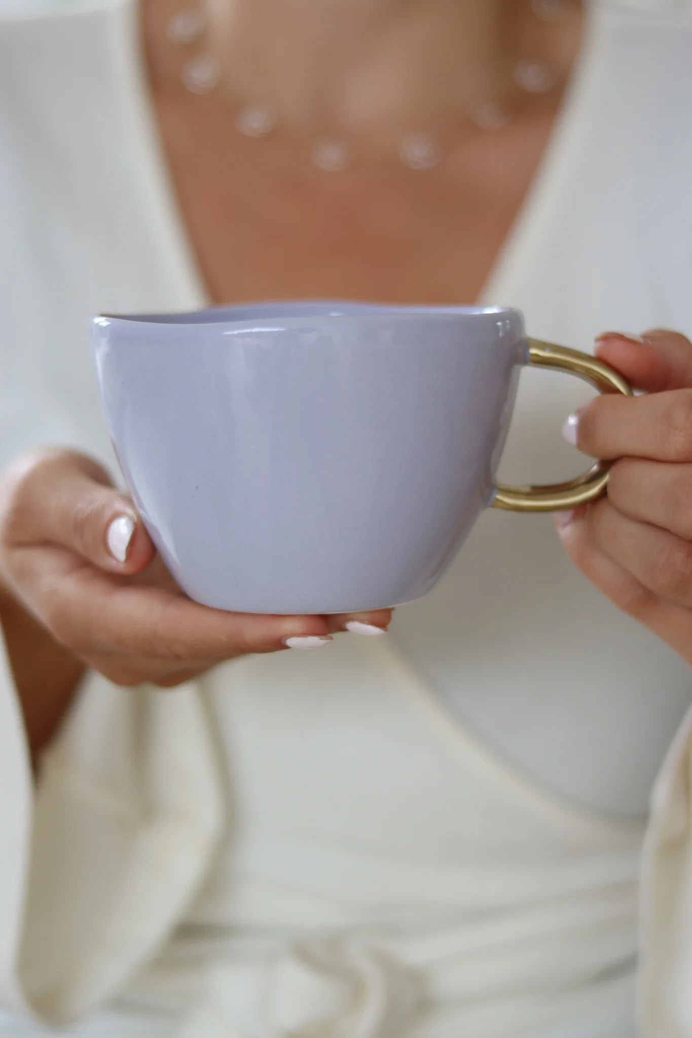Irregular Ceramic Mug - Lilac - Image 3