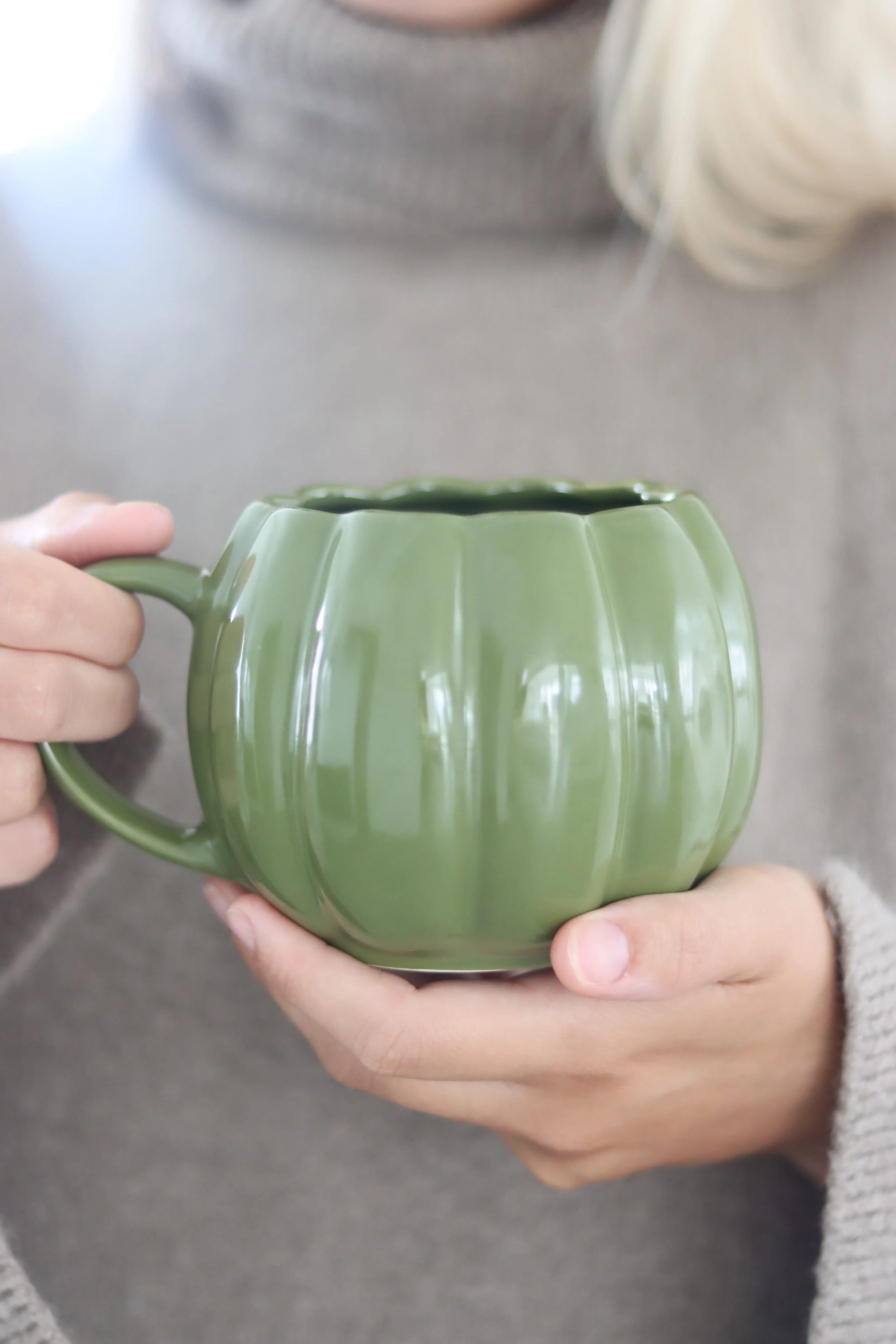 Large Pumpkin Mug - Autumnal Green