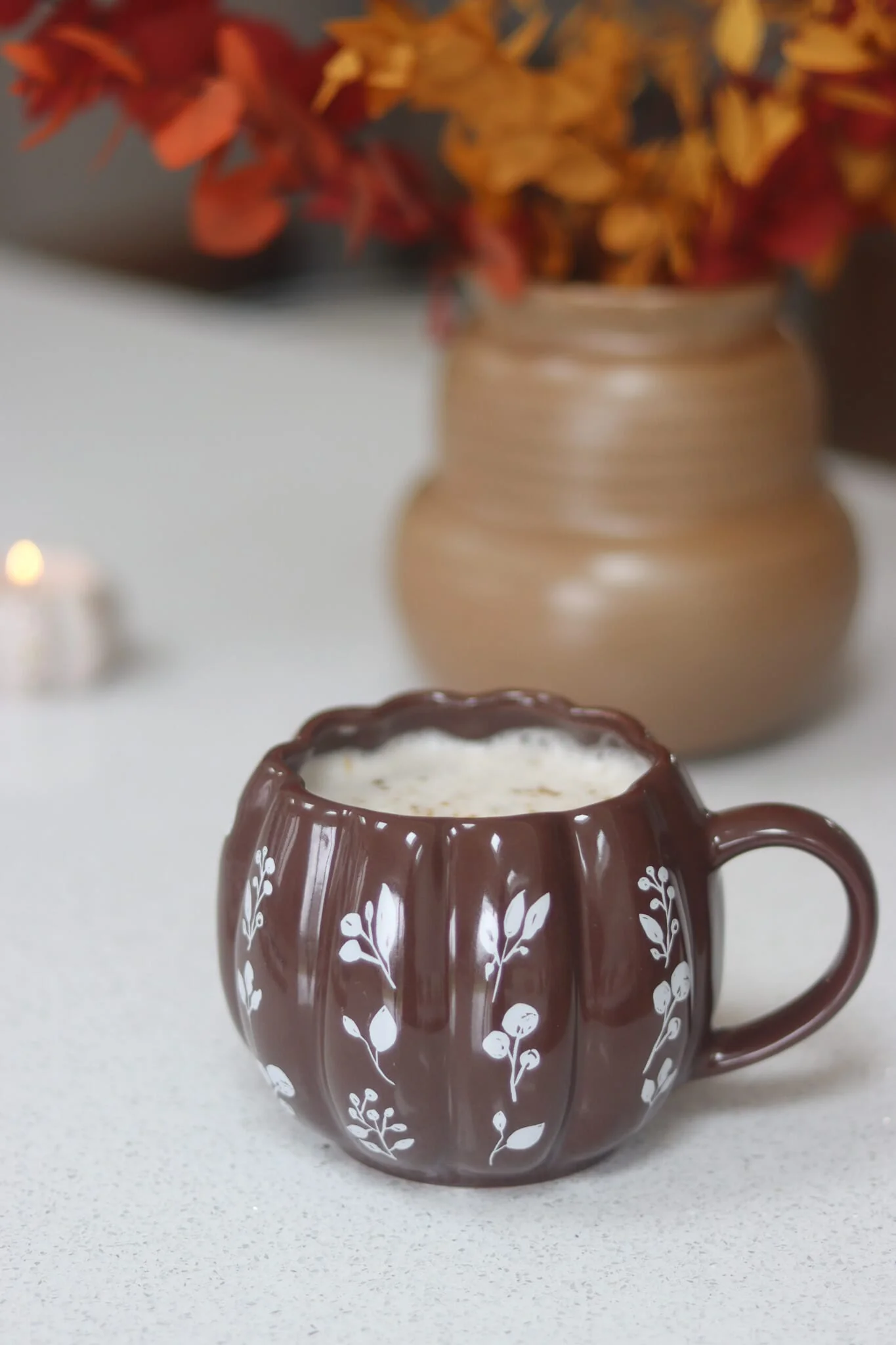 Large Pumpkin Mug - Brown Art 3