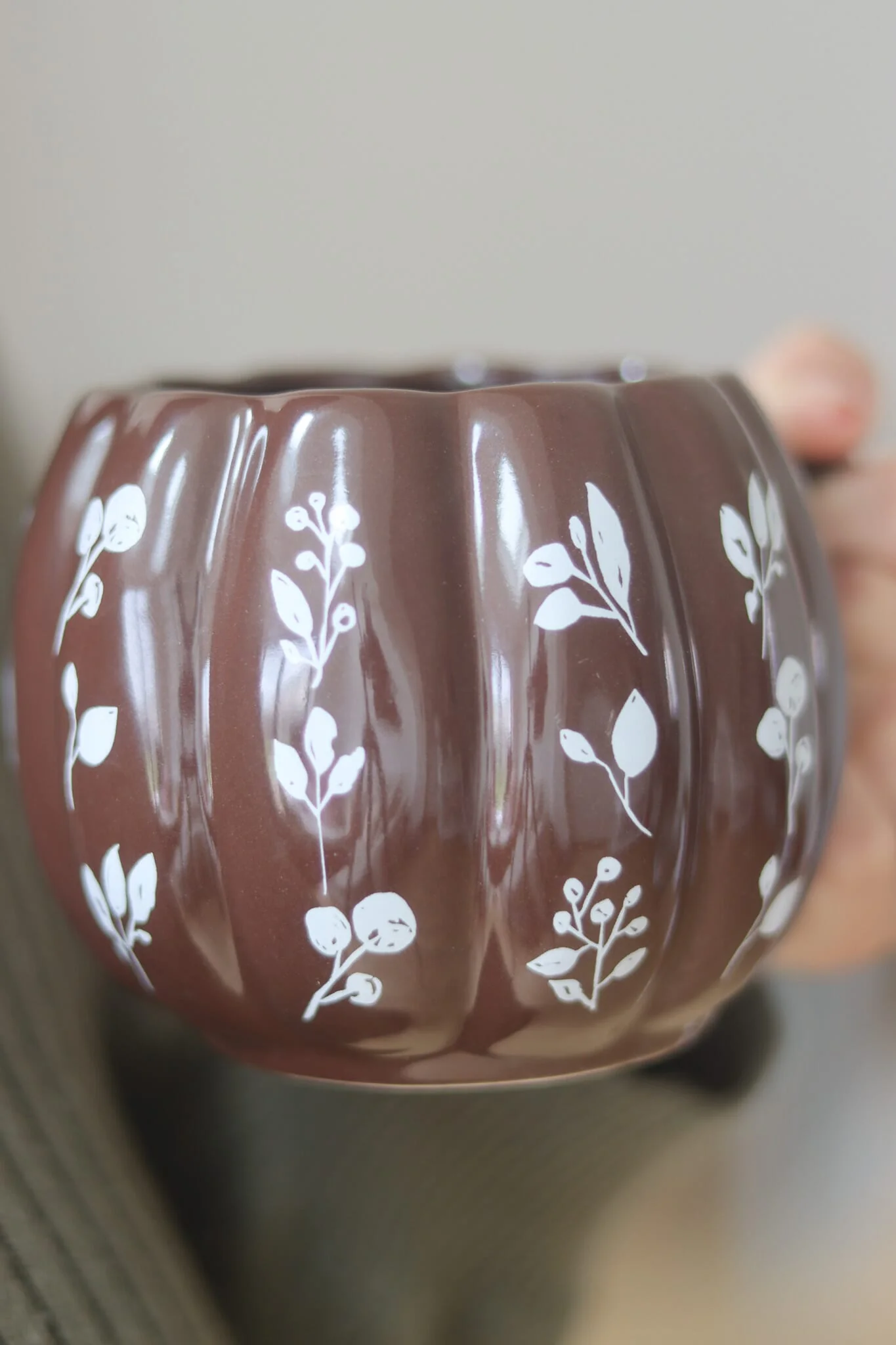 Large Pumpkin Mug - Brown Art 3 - Image 3