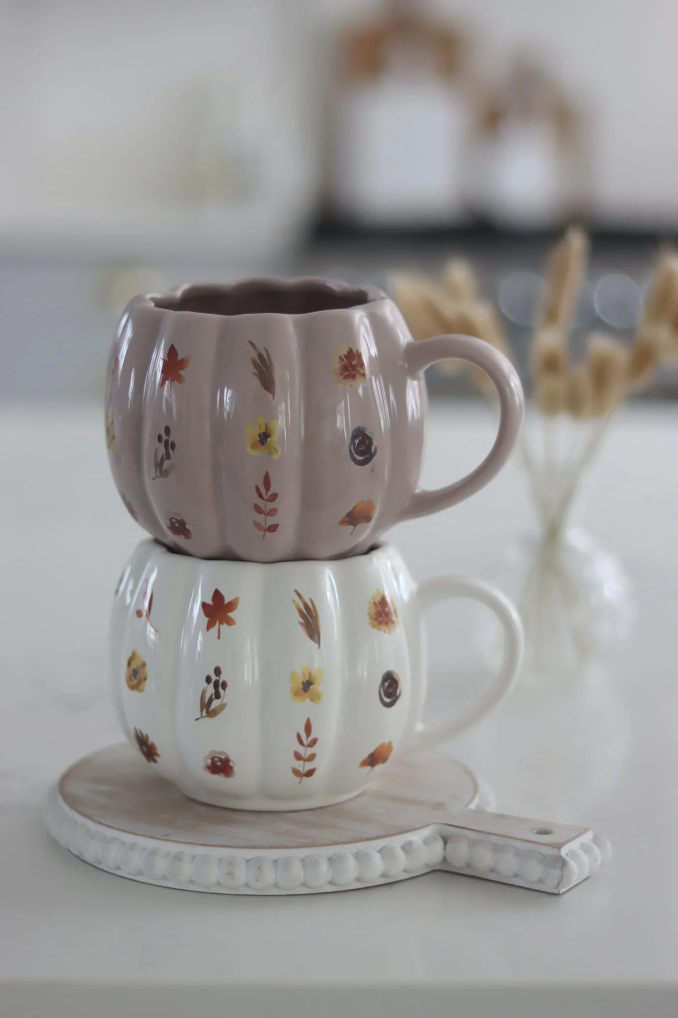 Large Pumpkin Mug - Floral/Autumn - Image 3