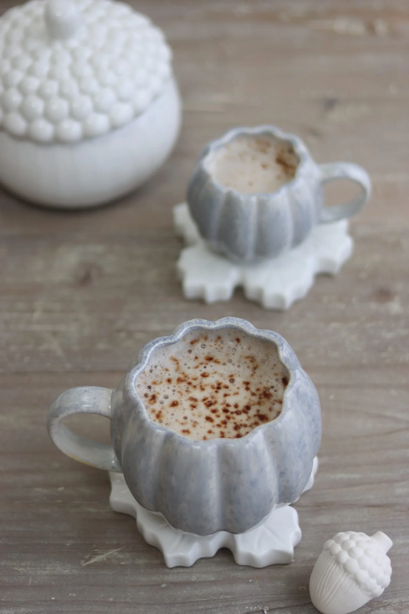 Large Pumpkin Mug - Light Blue Glaze