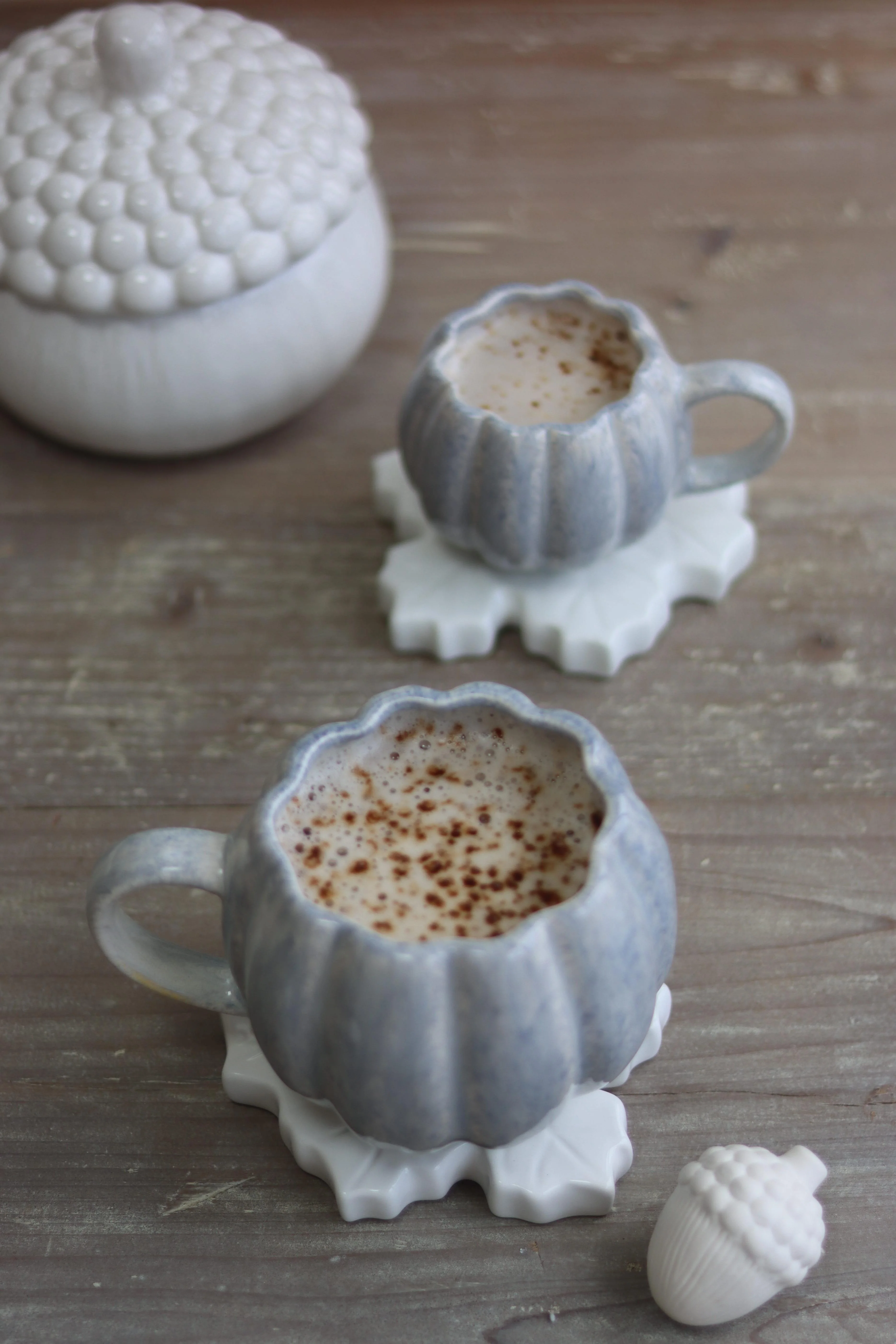 Large Pumpkin Mug - Light Blue Glaze - Image 4