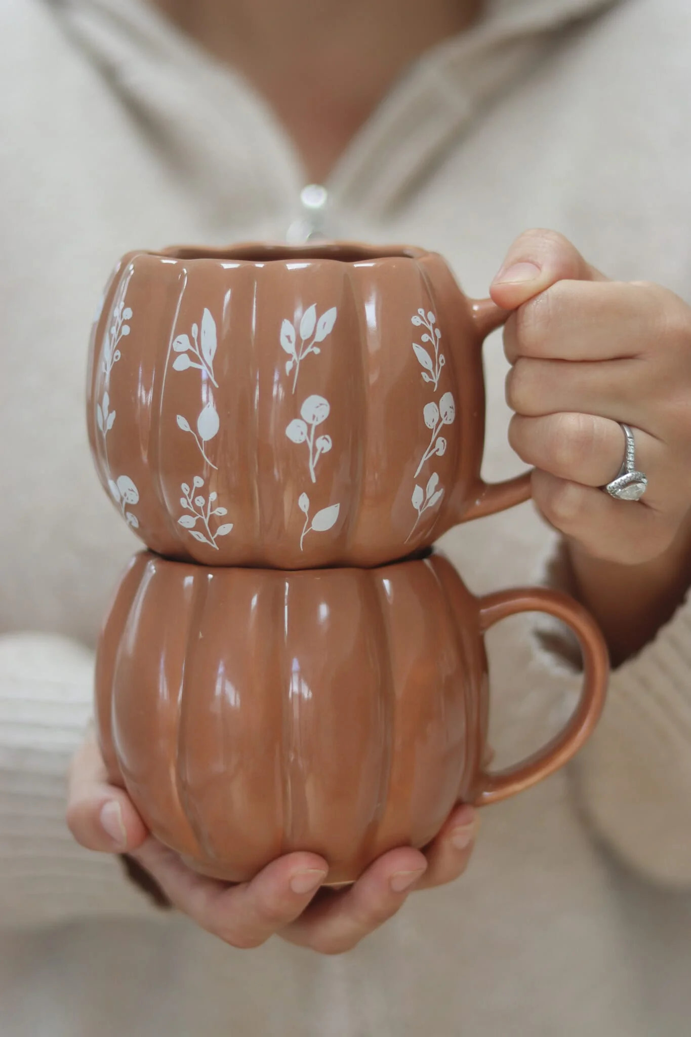 Large Pumpkin Mug - Mocha Art 3 - Image 4