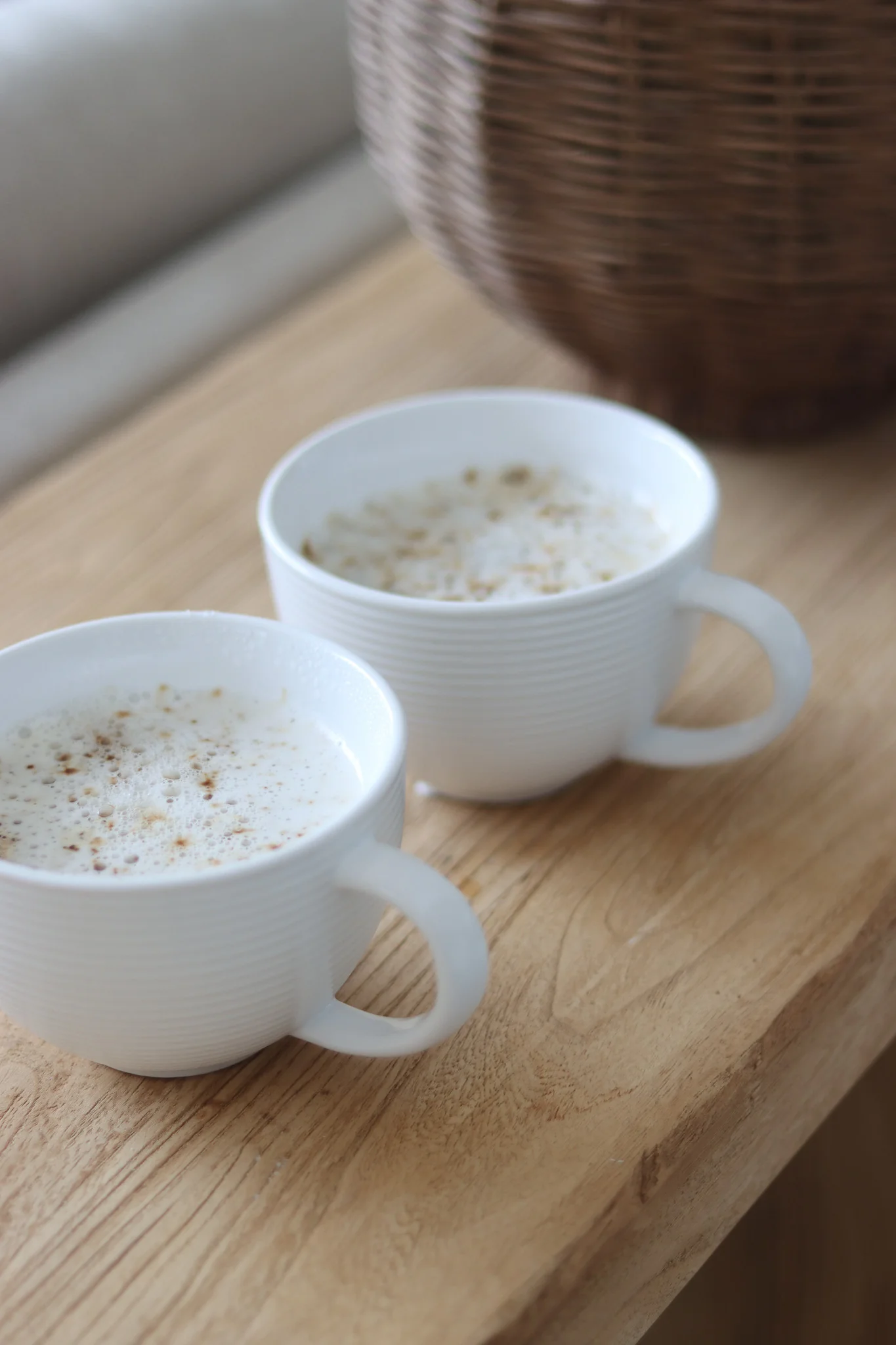 Large Ribbed Mug Set – 2 Piece – White