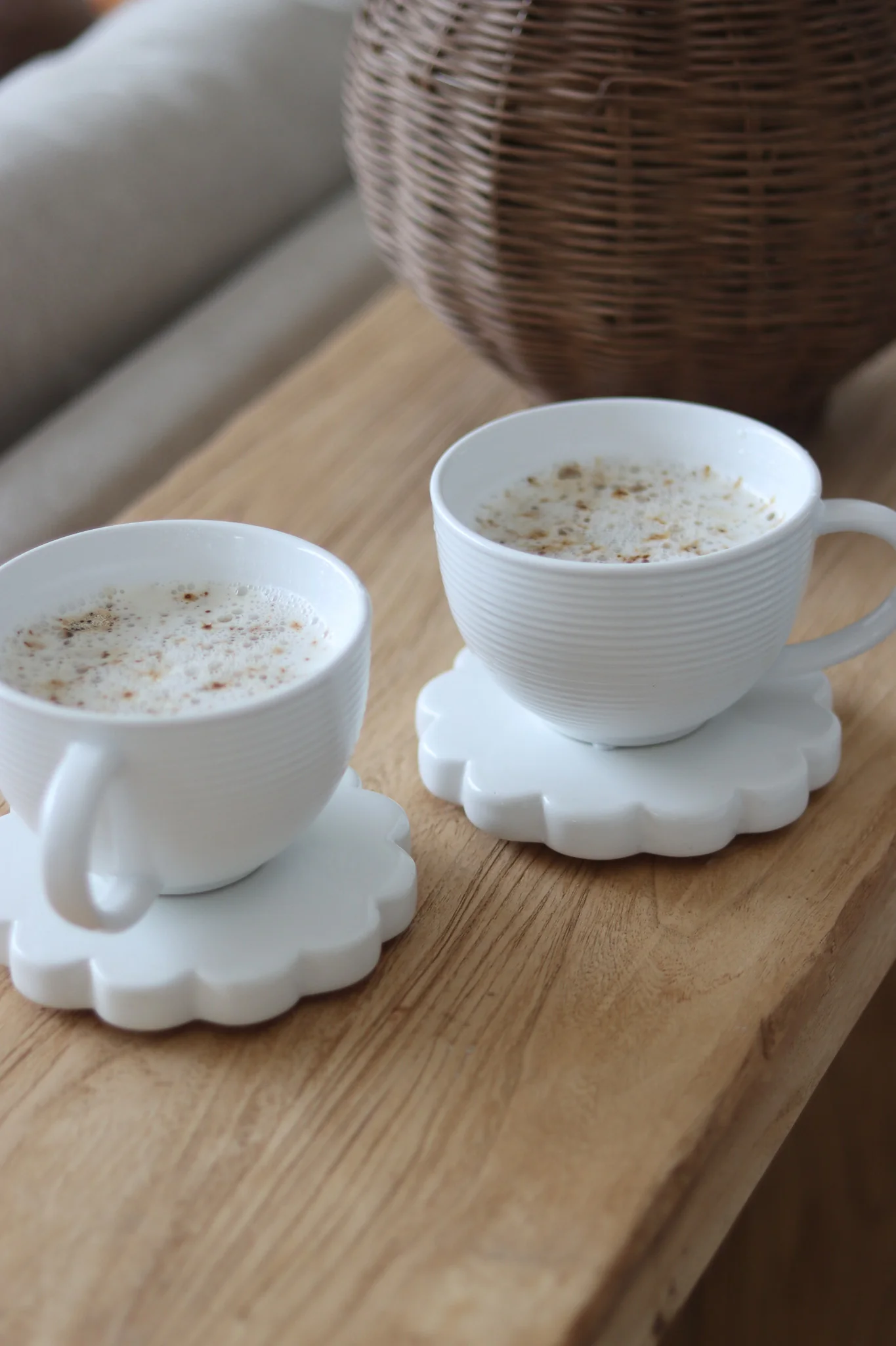 Large Ribbed Mug Set – 2 Piece – White - Image 2